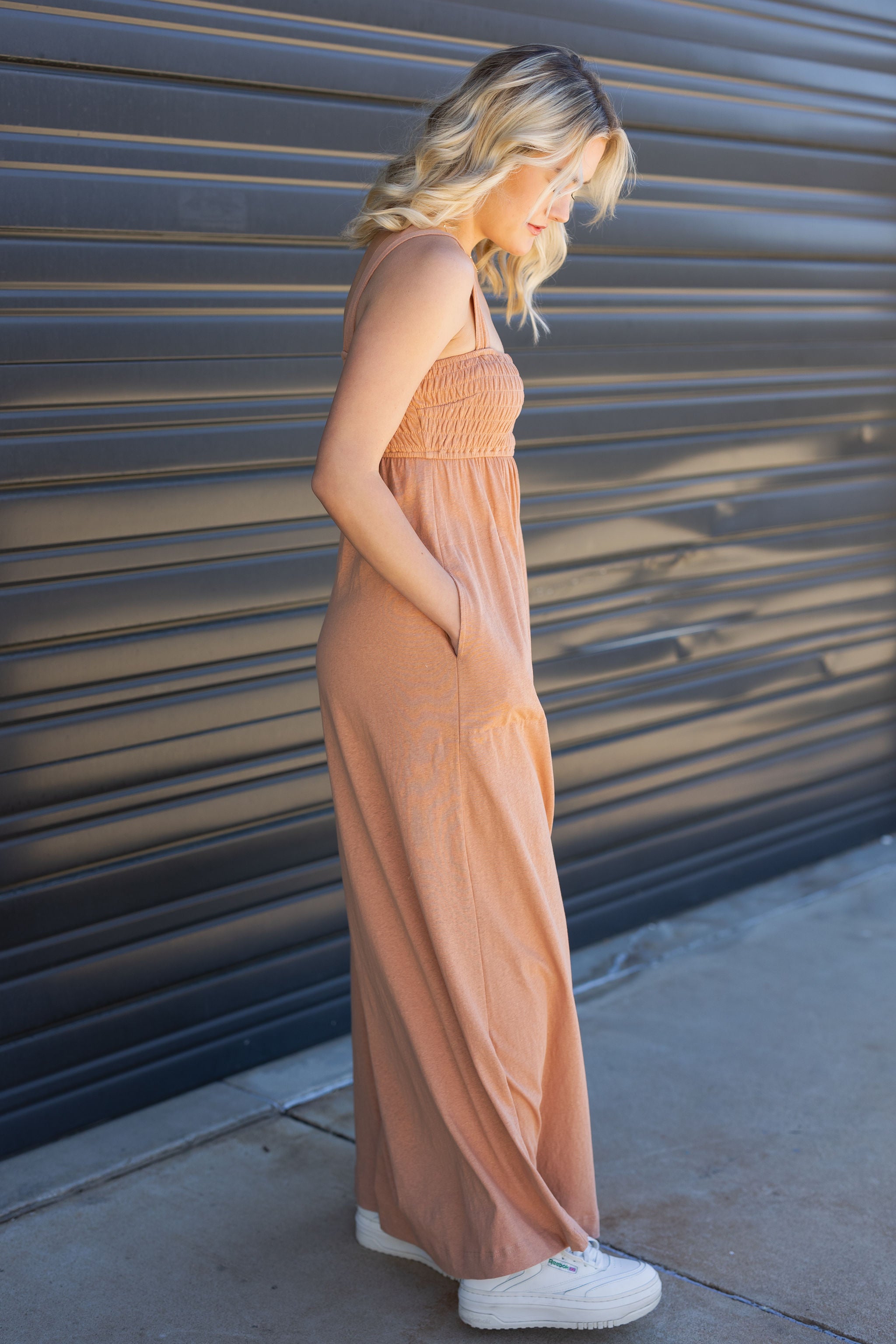 Salmon  Sleeveless Jumpsuit 