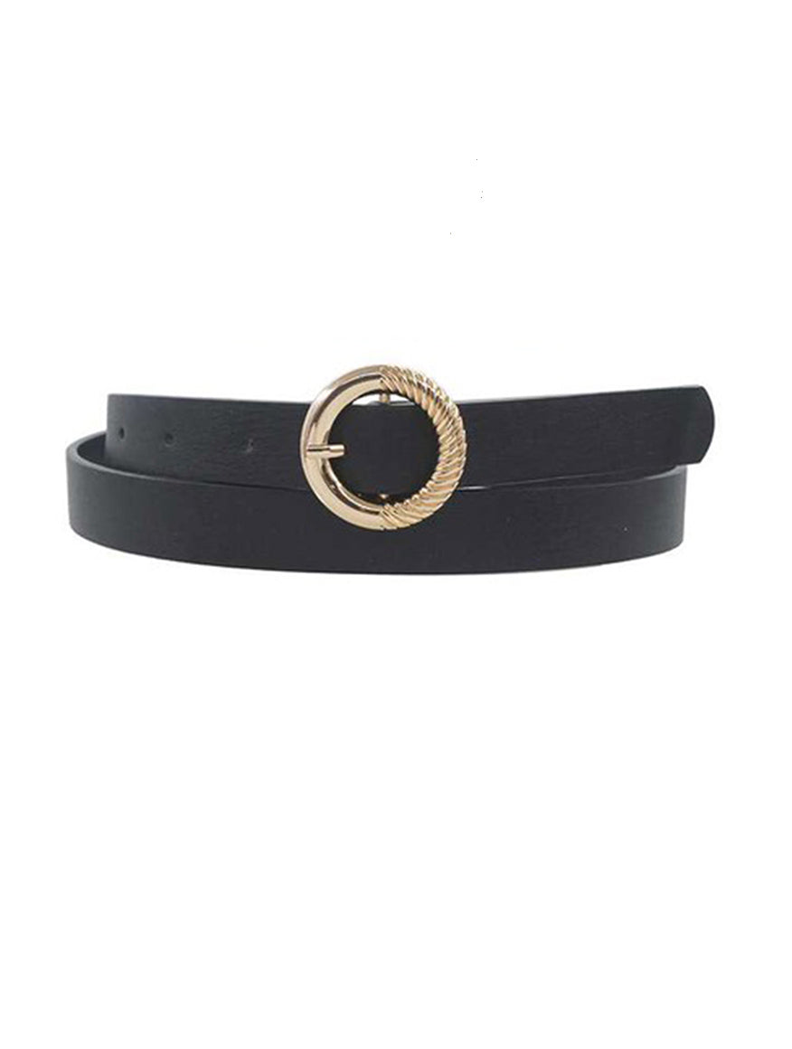 Faux Leather Bucket Belt