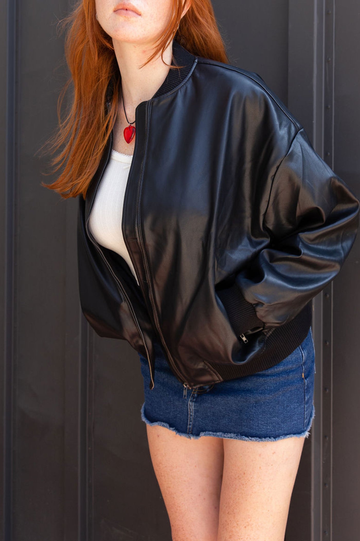 Not Enough Oversized Bomber Jacket