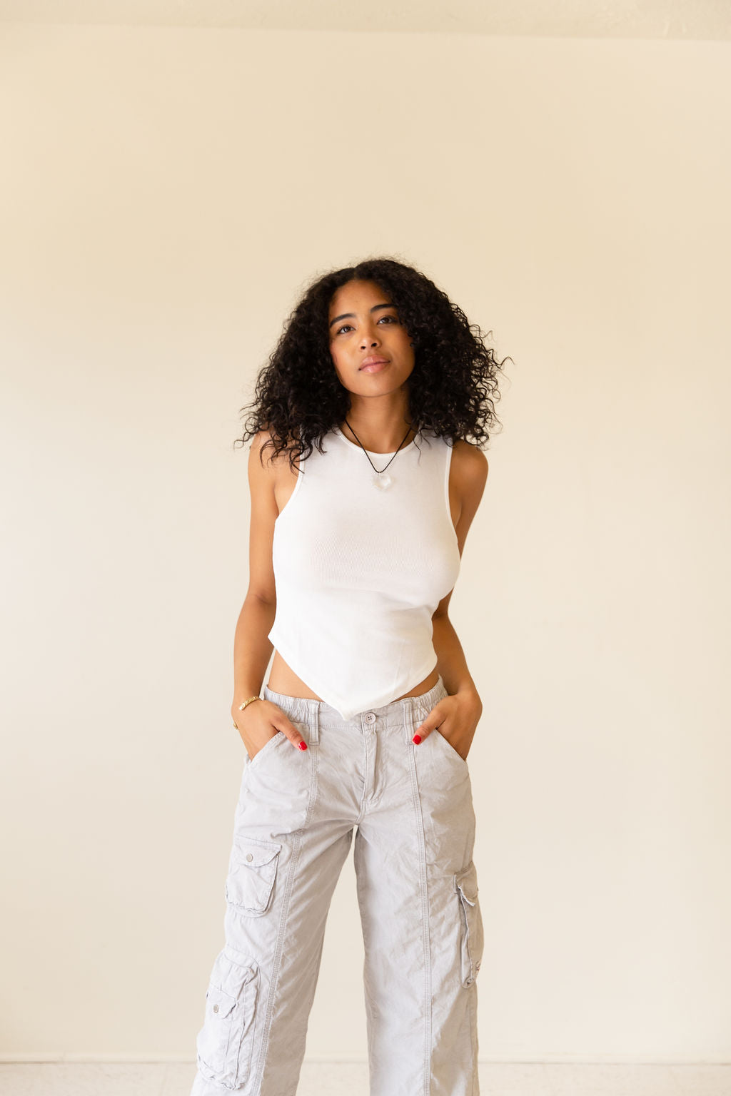 My Story Scarf Hem Sleeveless Top