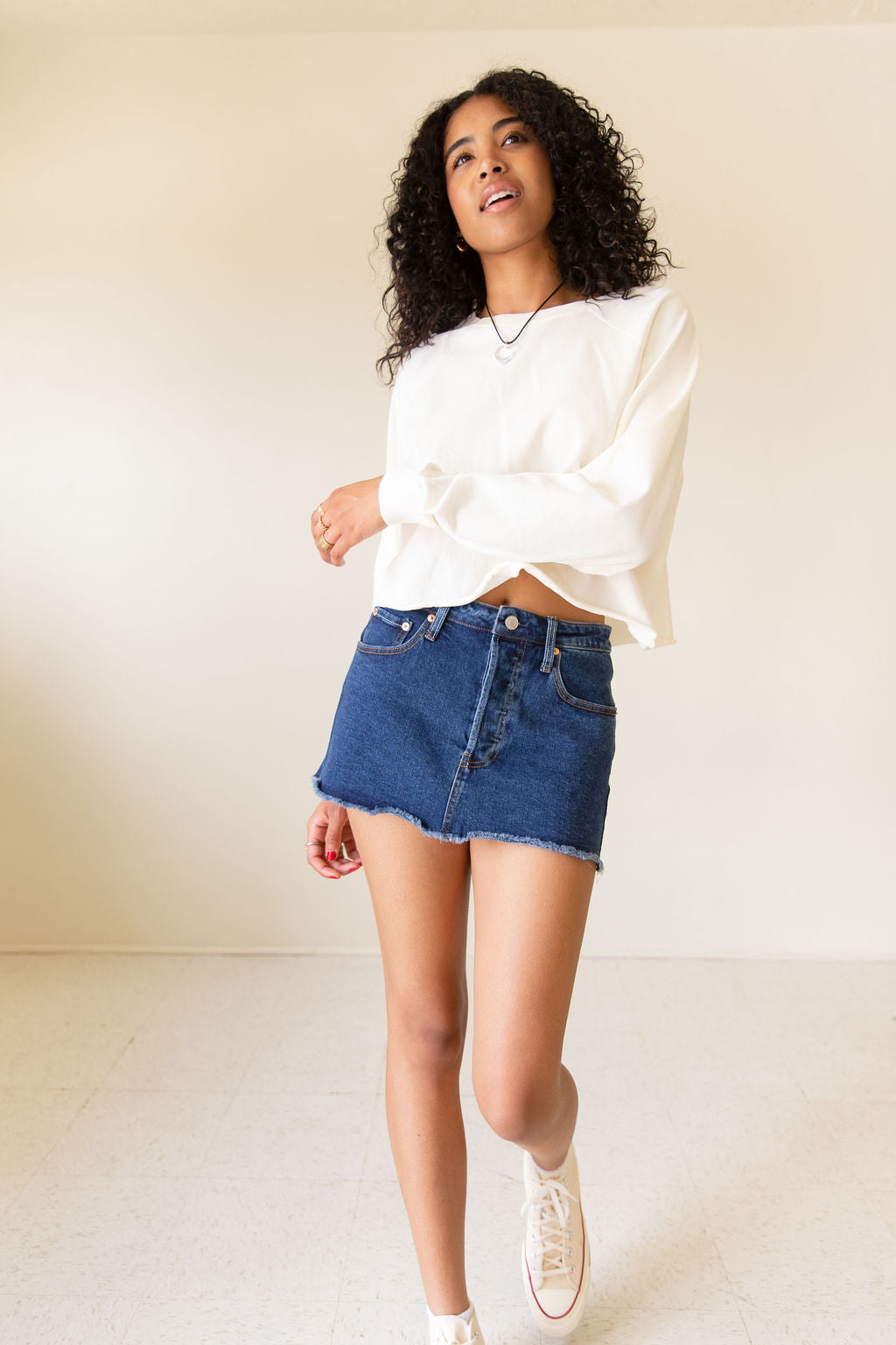 Cream Long Sleeve Top