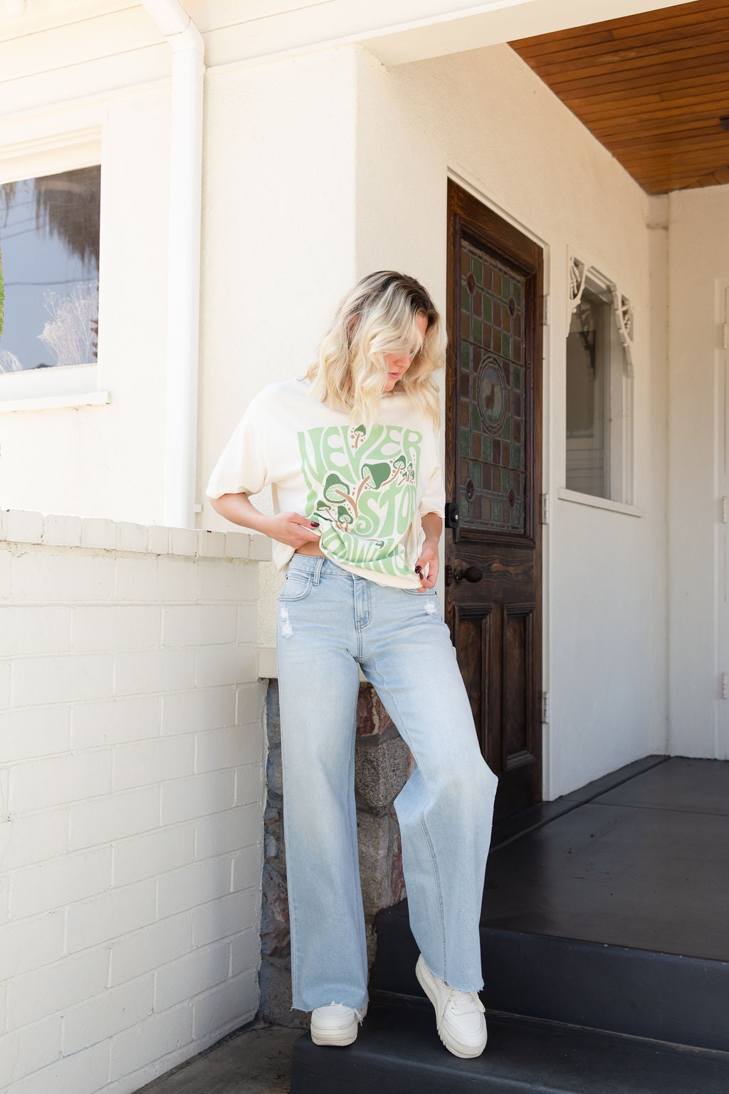 Never Stop Growing Oversized Graphic Tee