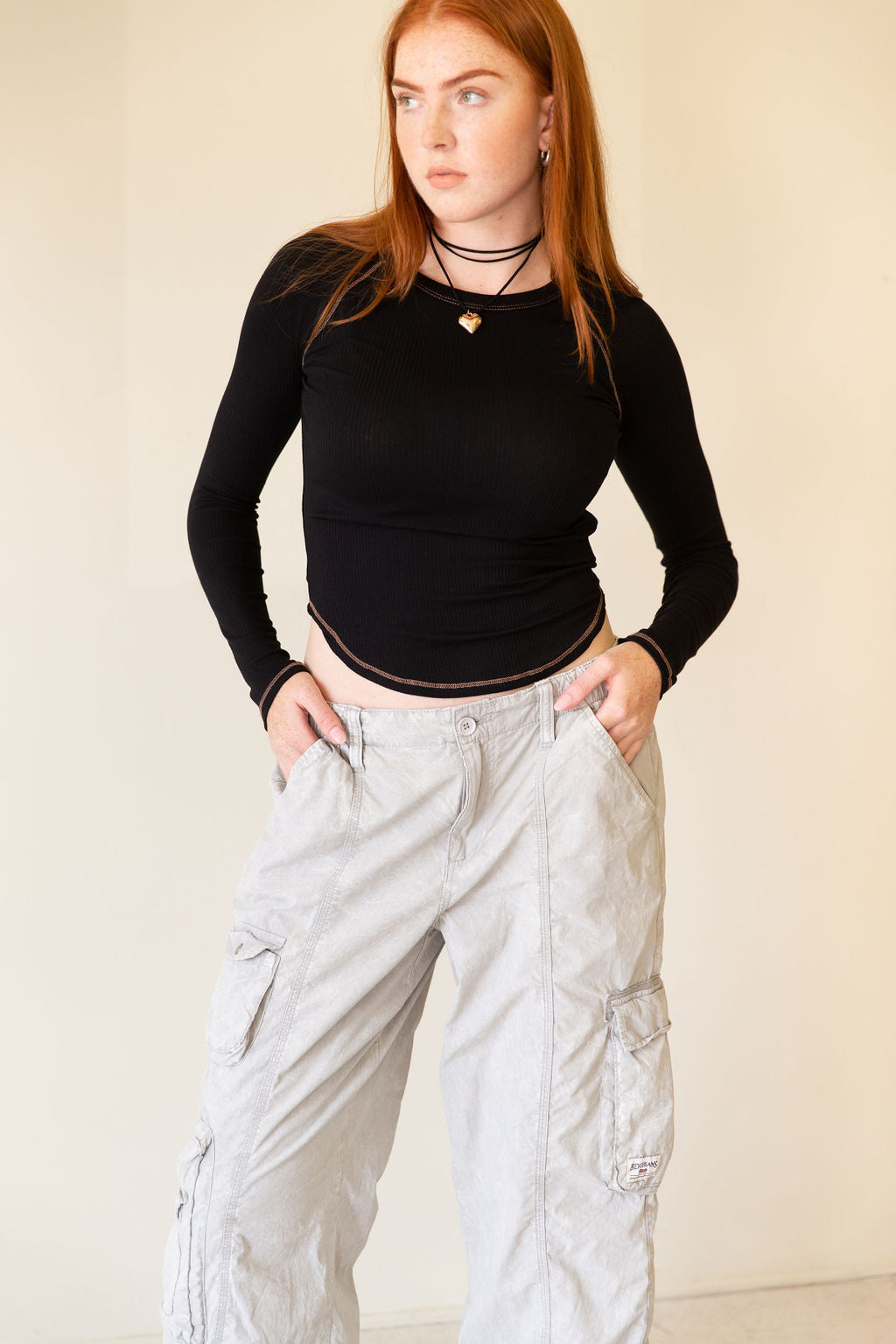 Lost Stars Long Sleeve Ribbed Top