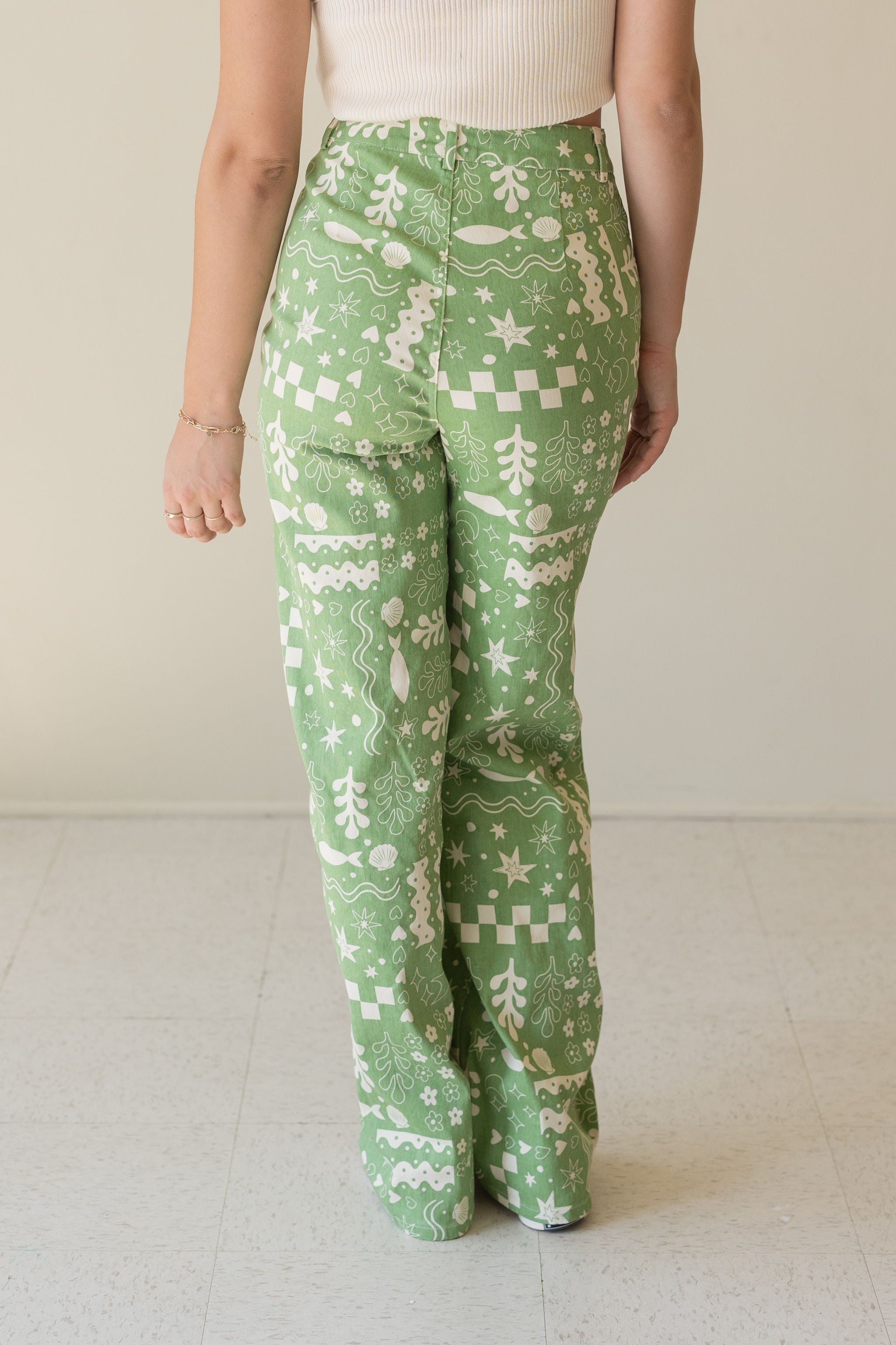 One Call Printed Denim Jeans by For Good