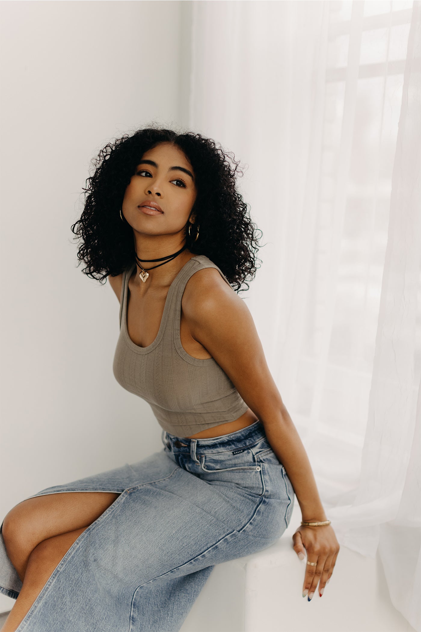 The Whispers Sleeveless Knit Crop Top