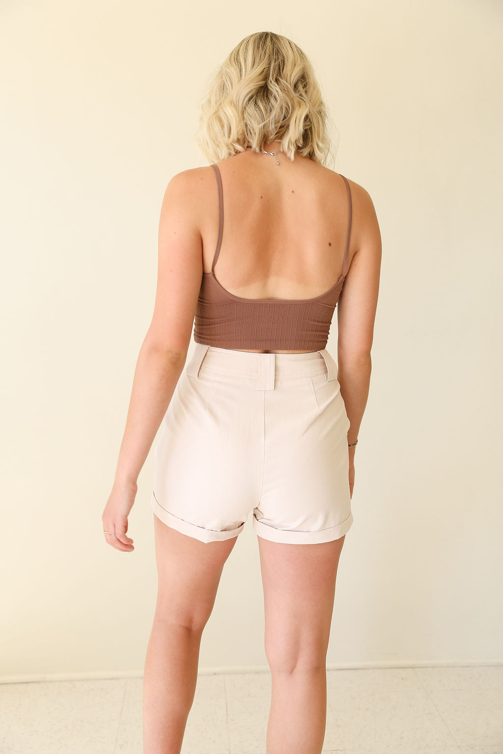 Cream High Rise Shorts