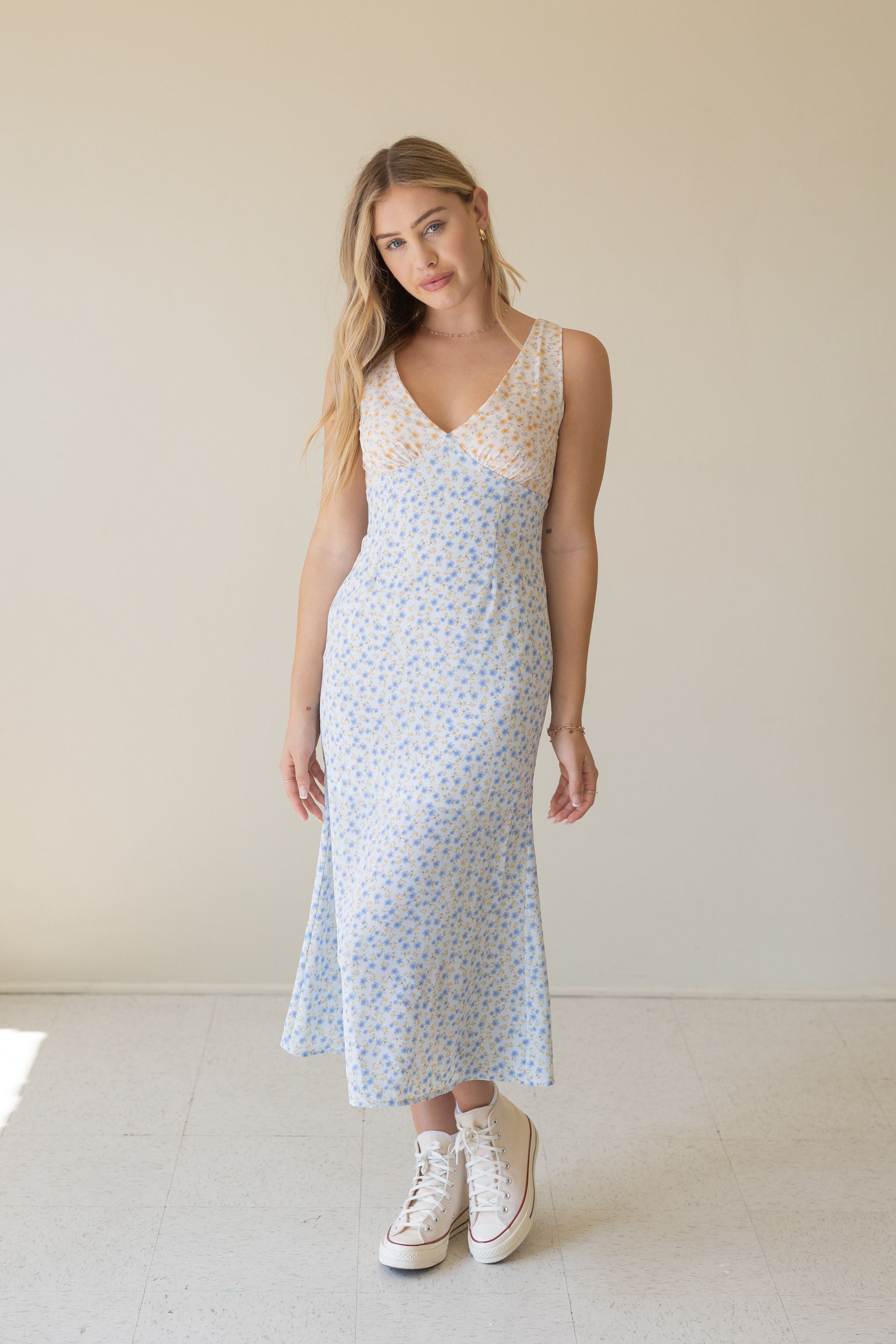 Keep Waiting Floral Midi Dress