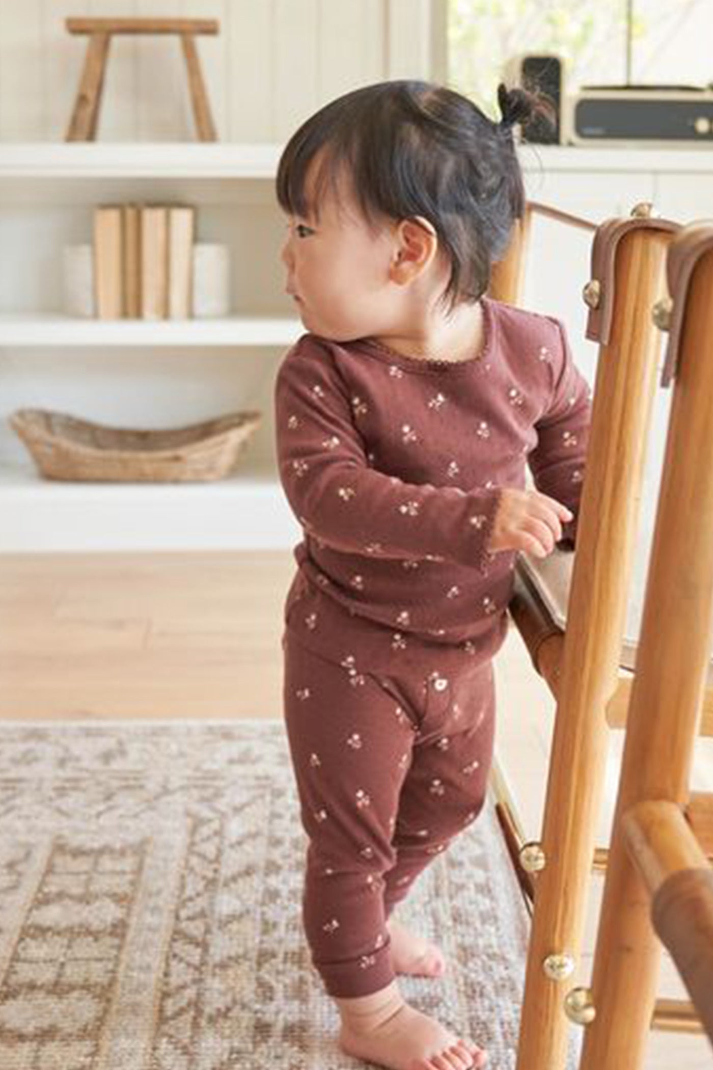 Plum Pointelle Kids Leggings by Quincy Mae