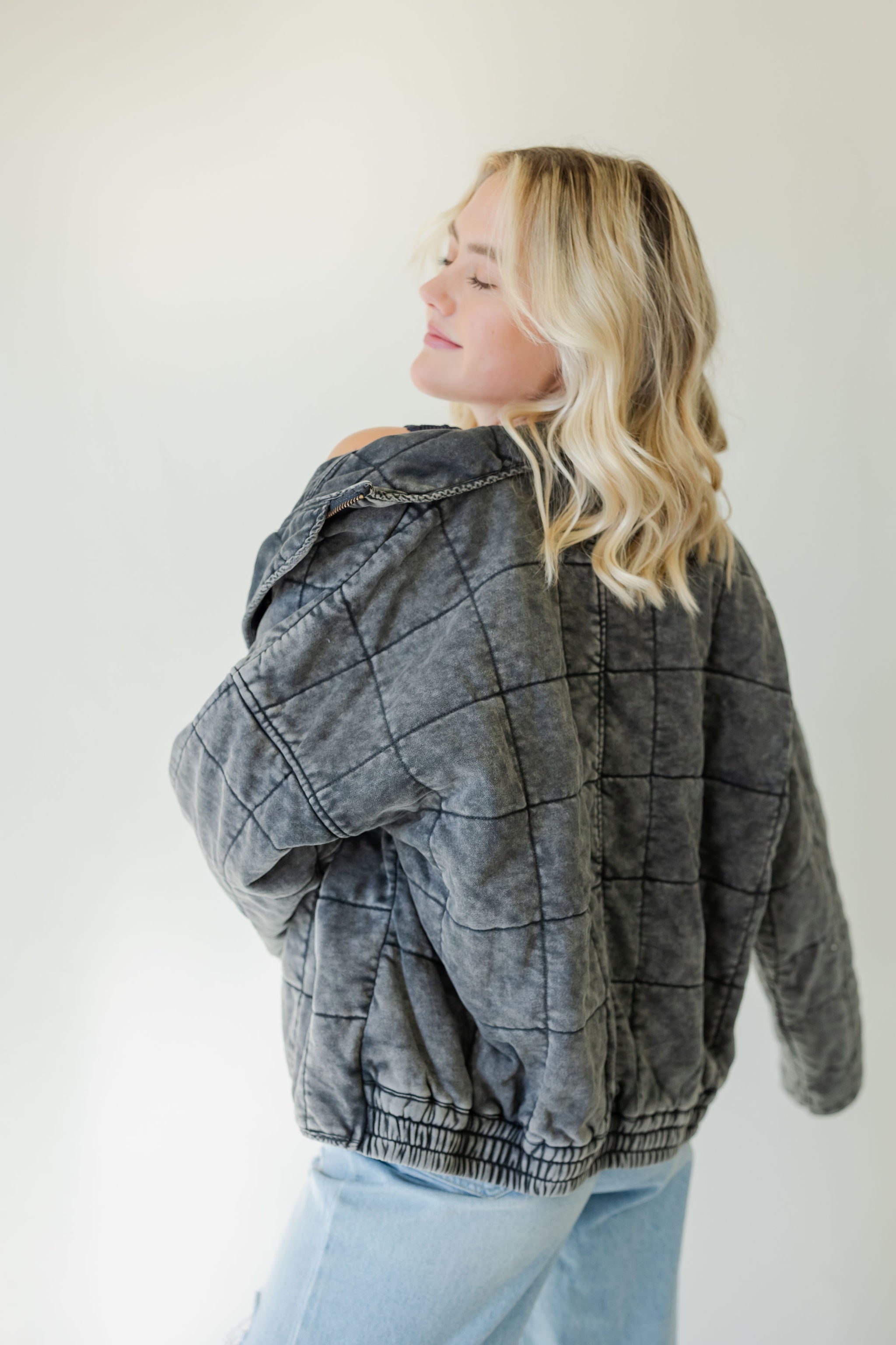 No Good Quilted Bomber Jacket by For Good