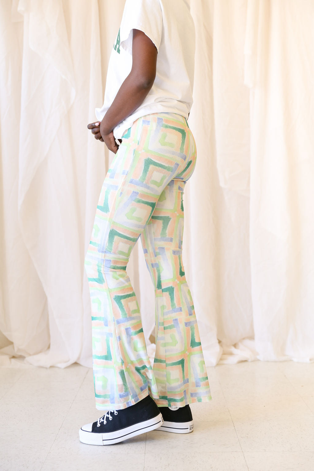 You First Geo Print Flare Pants