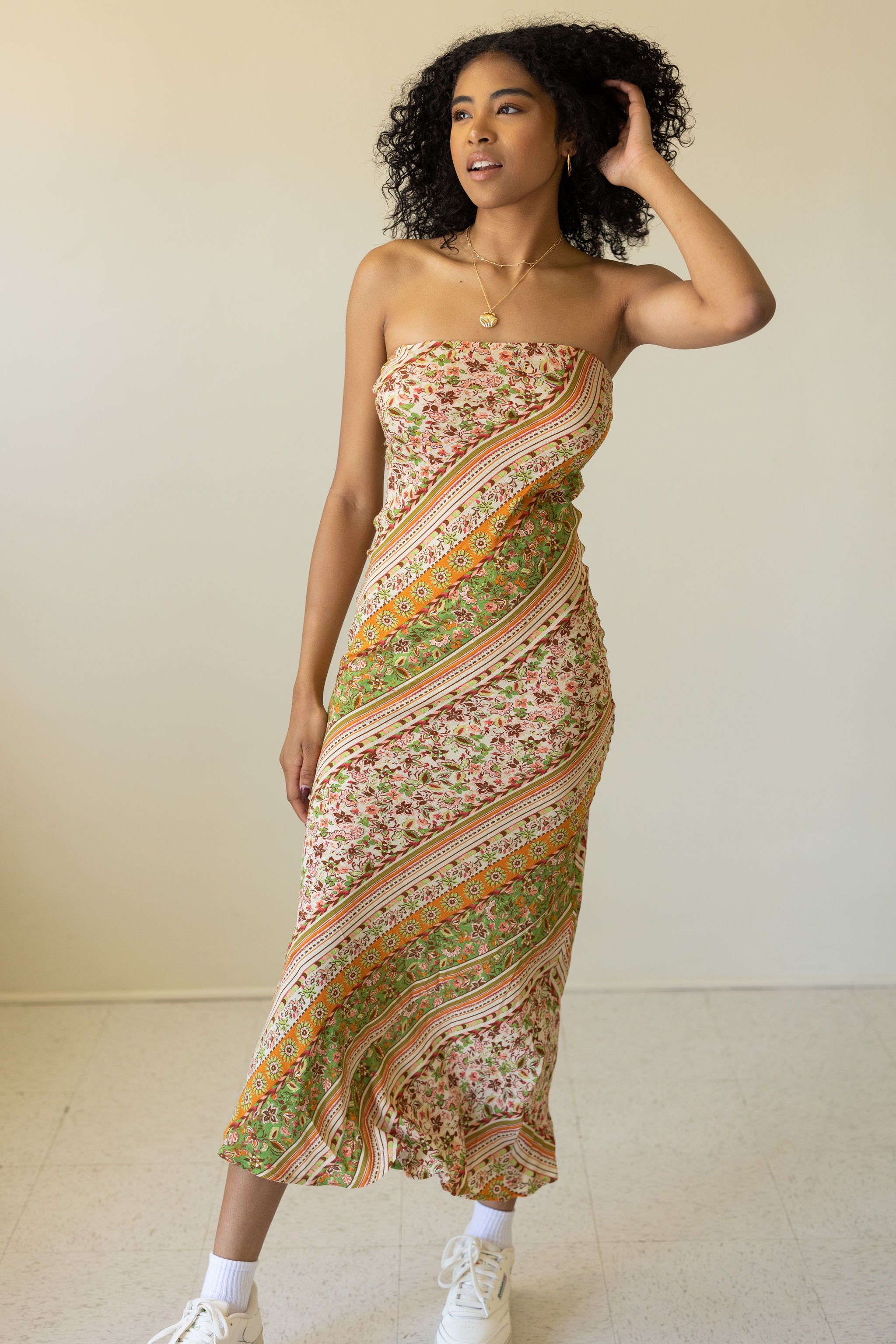 Can't Stay Strapless Maxi Dress by For Good