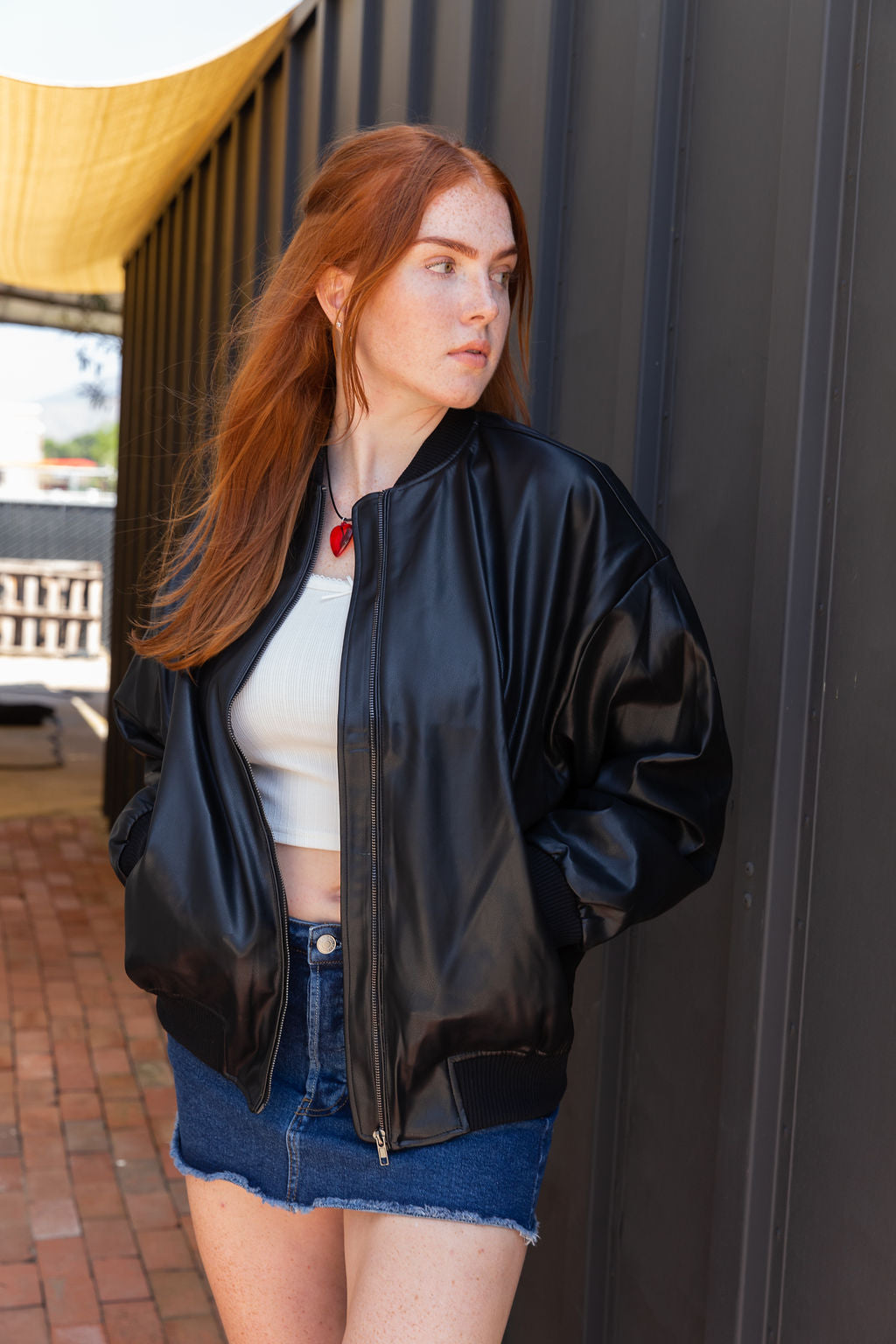 Not Enough Oversized Bomber Jacket