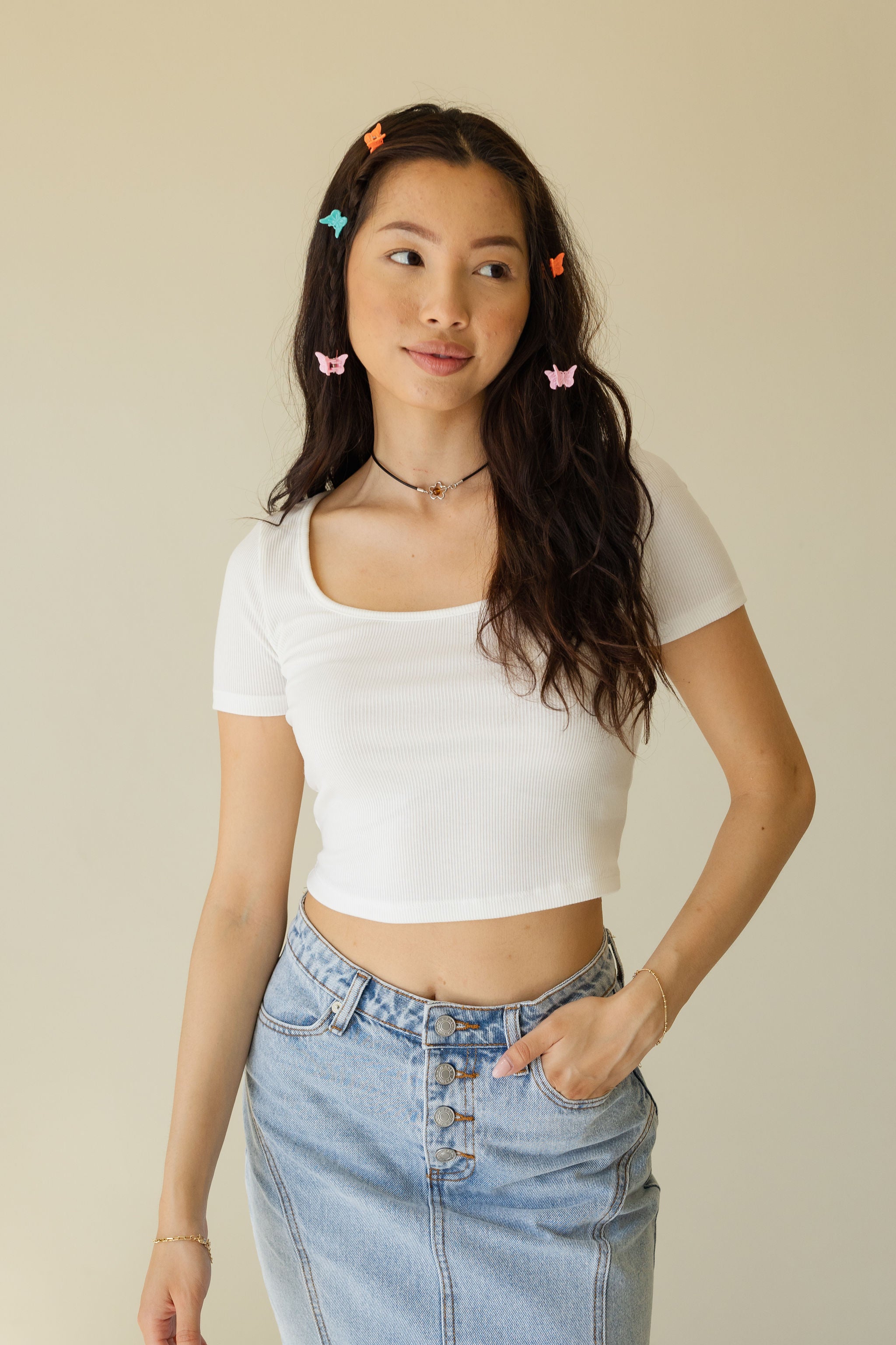 I'll Stay Ribbed Crop Top