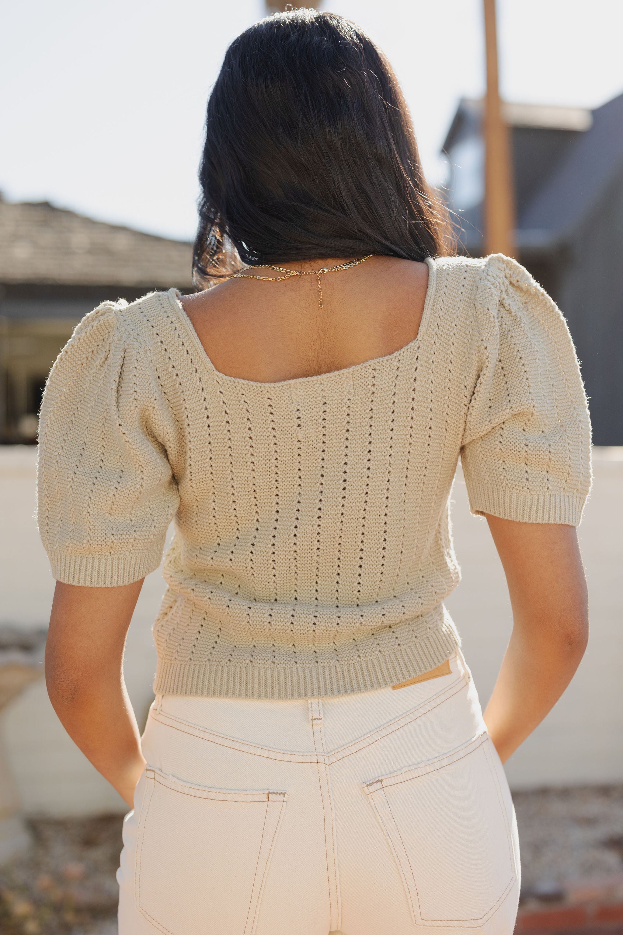 Eyes Closed Mid Sleeve Top by For Good