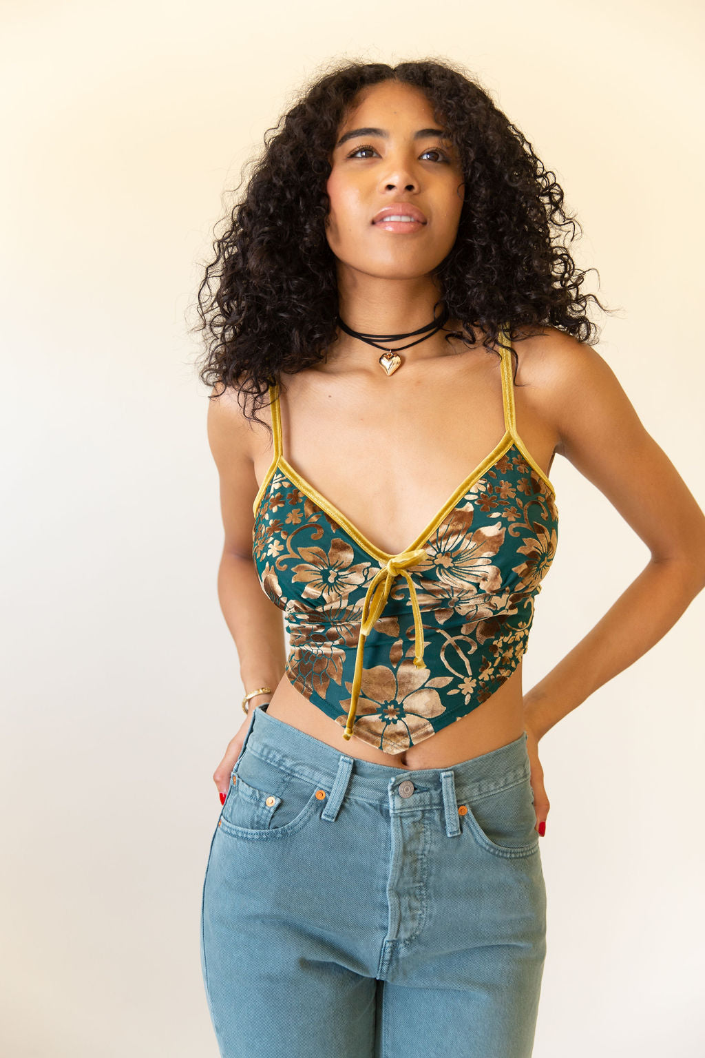 The Daylight Floral Velour Cami Top