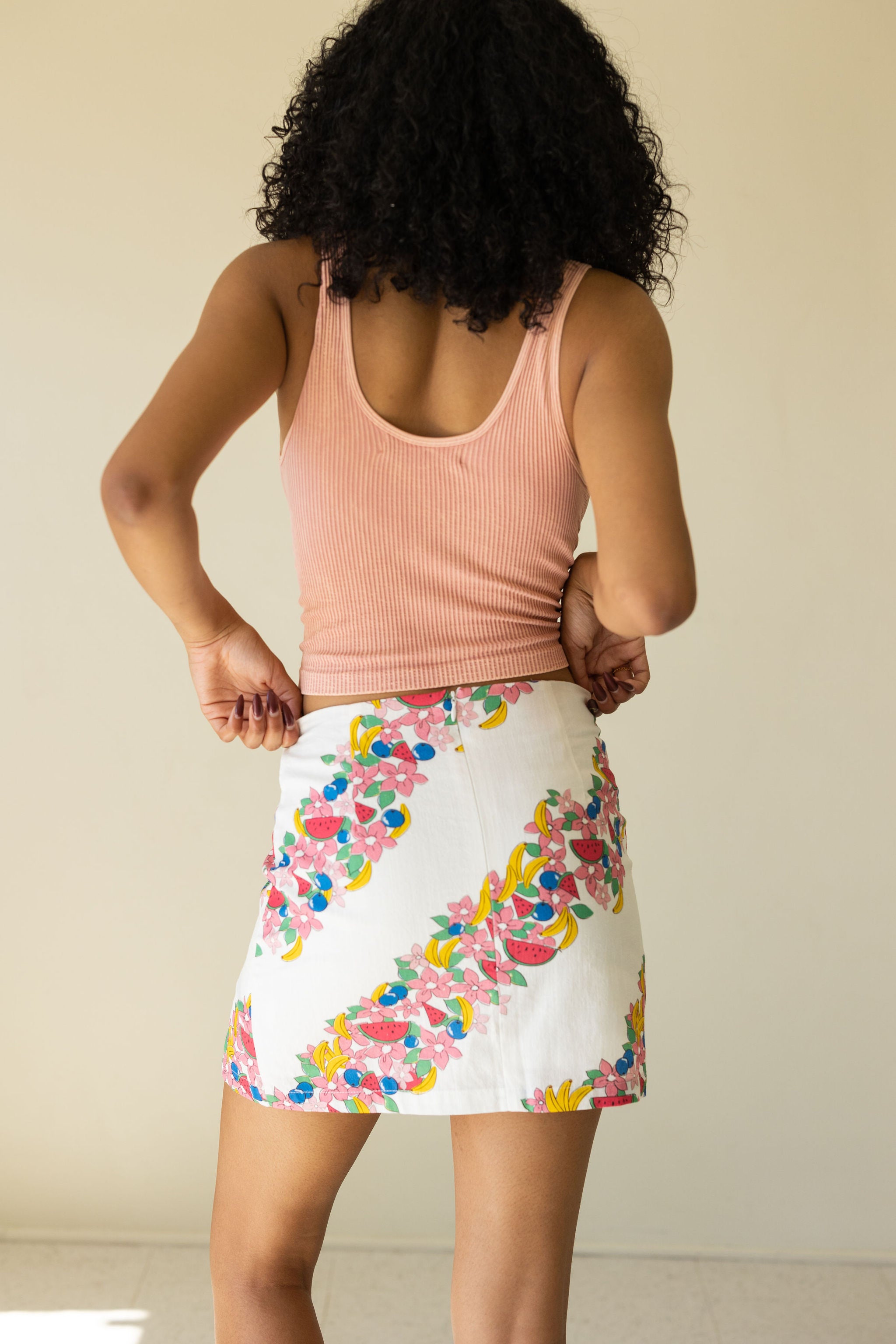 White Floral Skirt