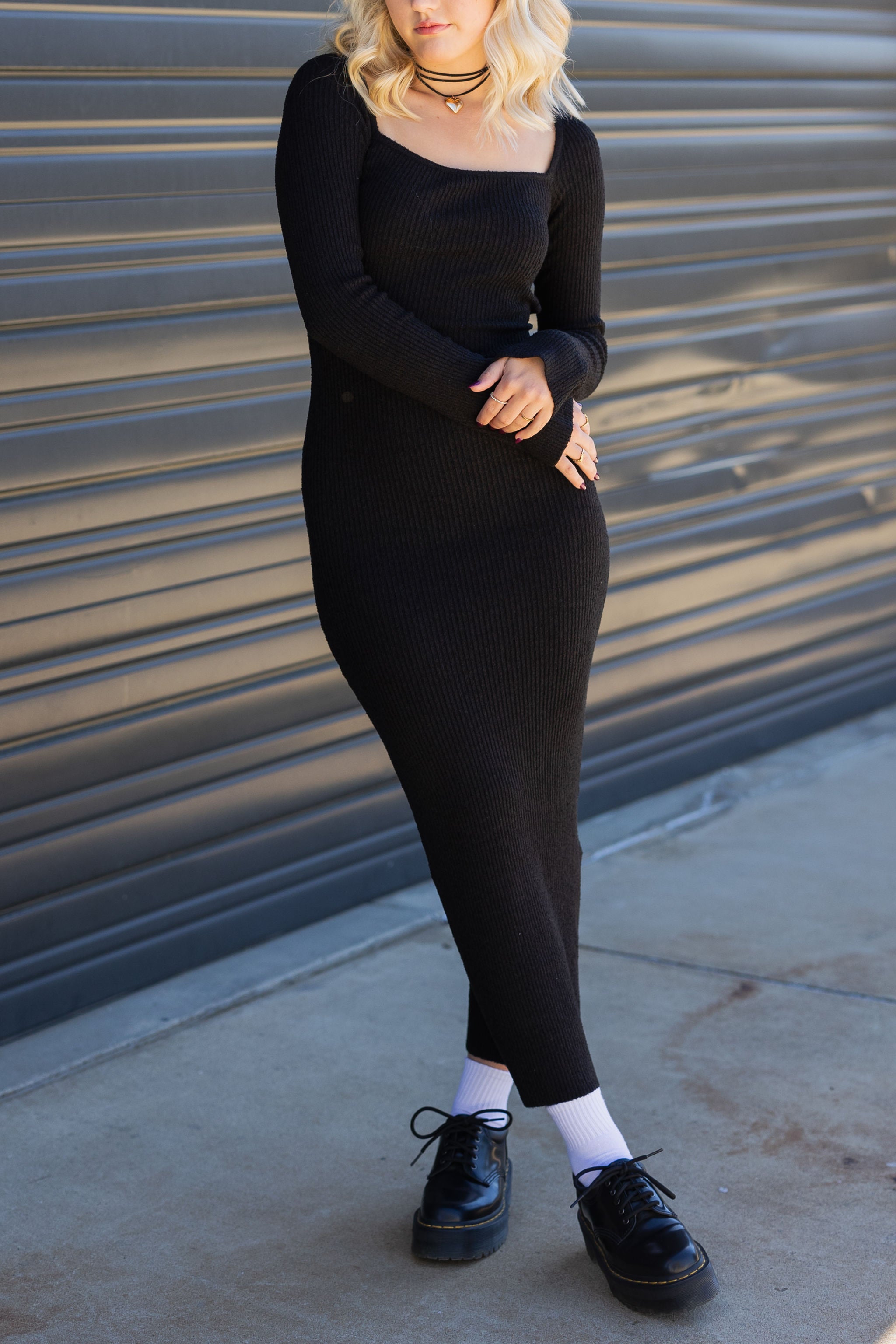 No Surprises Long Sleeve Knit Dress
