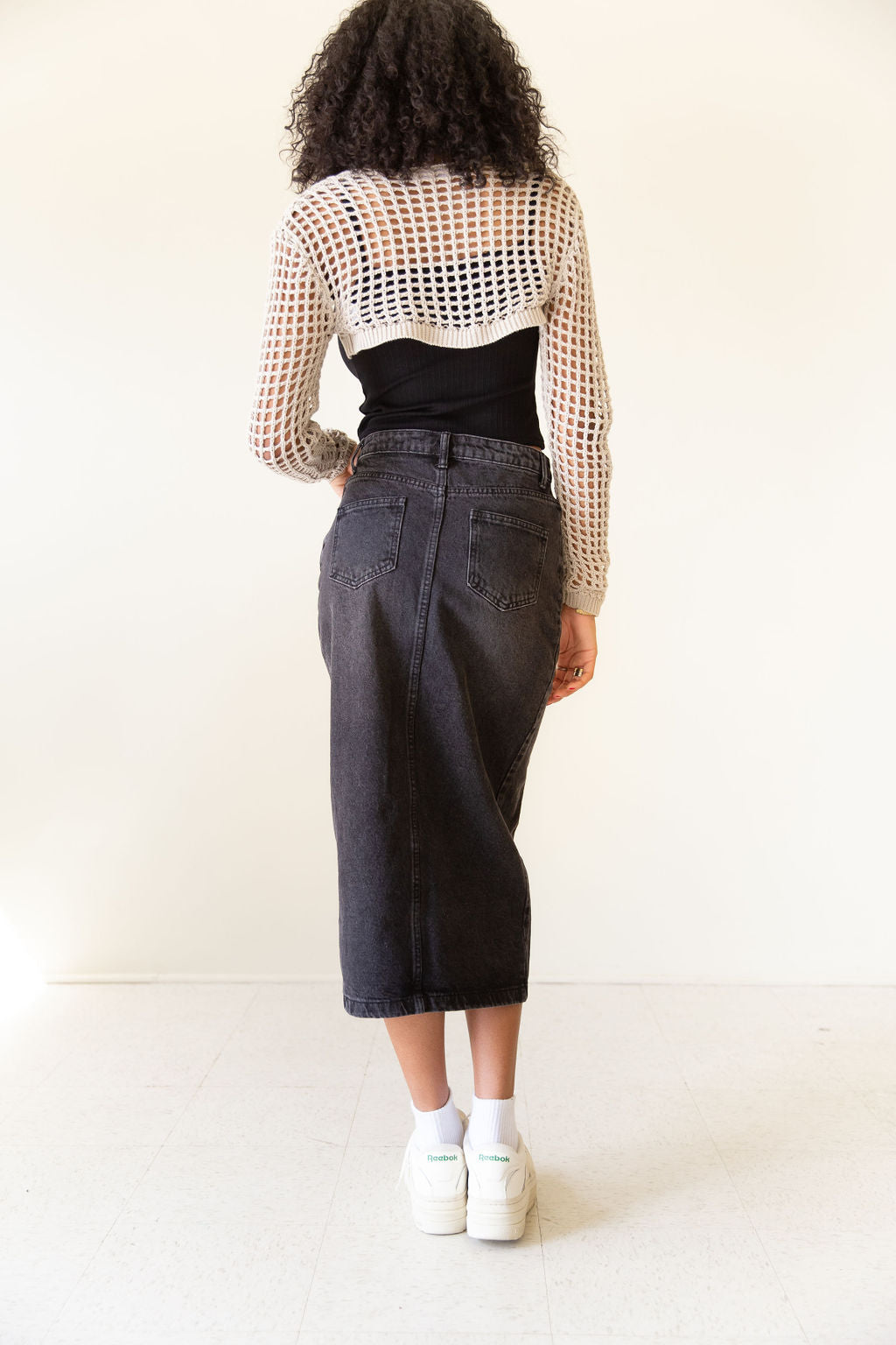 So Far Denim Midi Skirt
