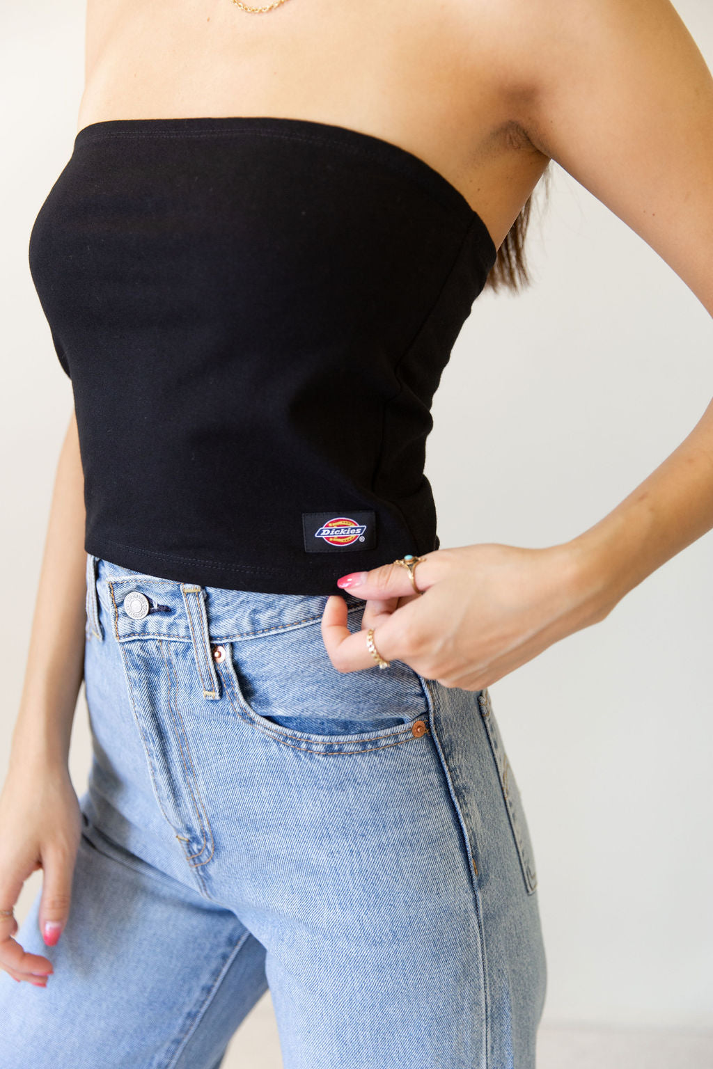 Black Dickies Knit Strapless Top