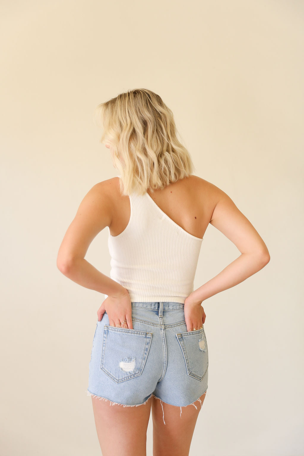 White One Shoulder Top