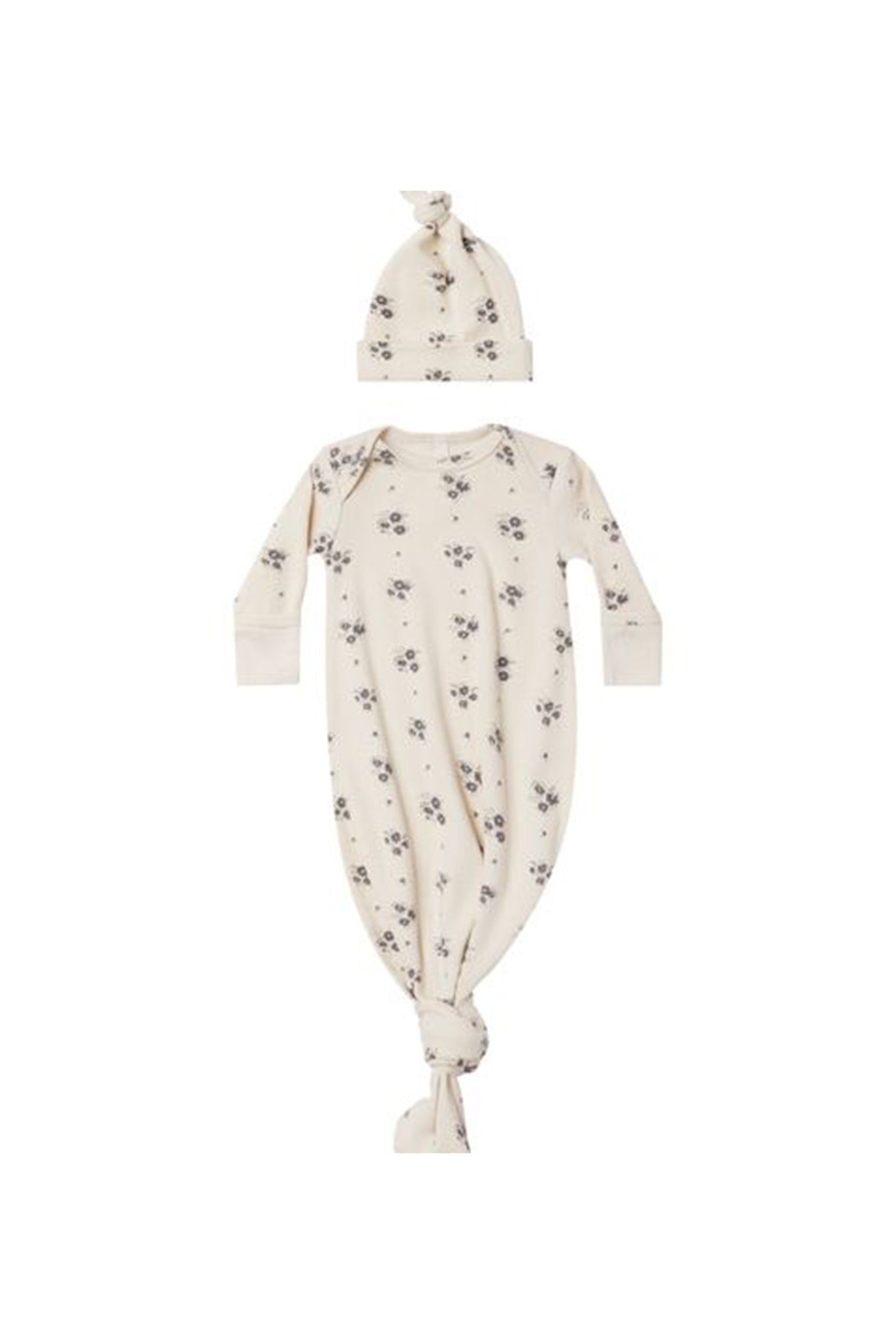Ditsy Floral Knitted Baby Gown & Hat by Quincy Mae