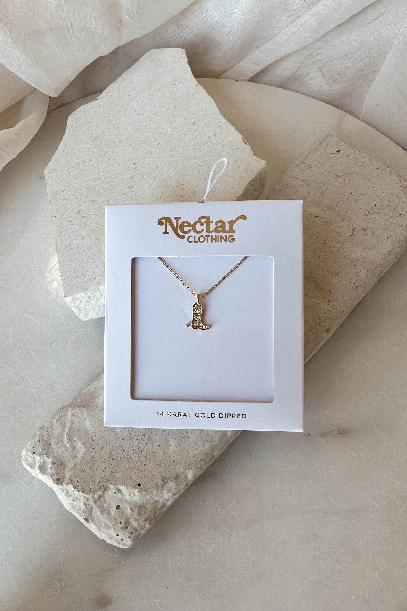 Dainty Cowbow Boot Pendant Necklace