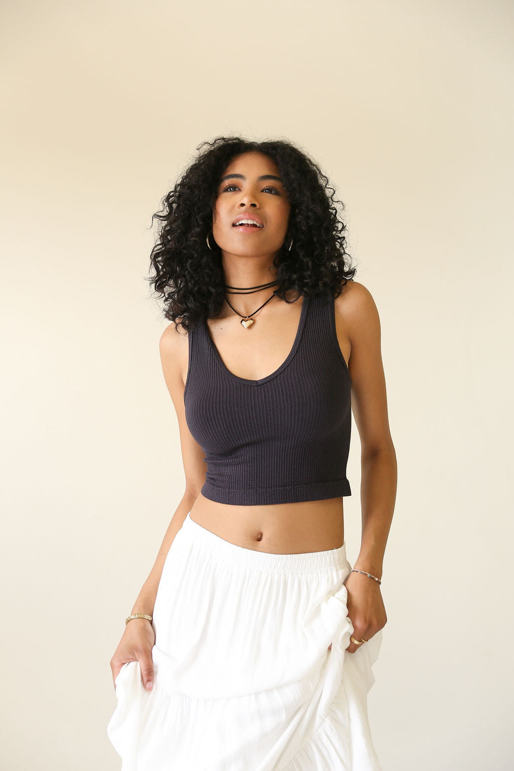 Great Day Ribbed Sleeveless Top by For Good