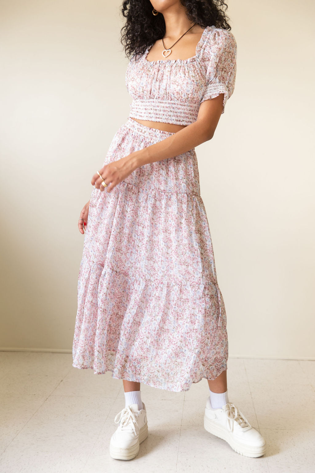 Purple Floral Maxi Skirt