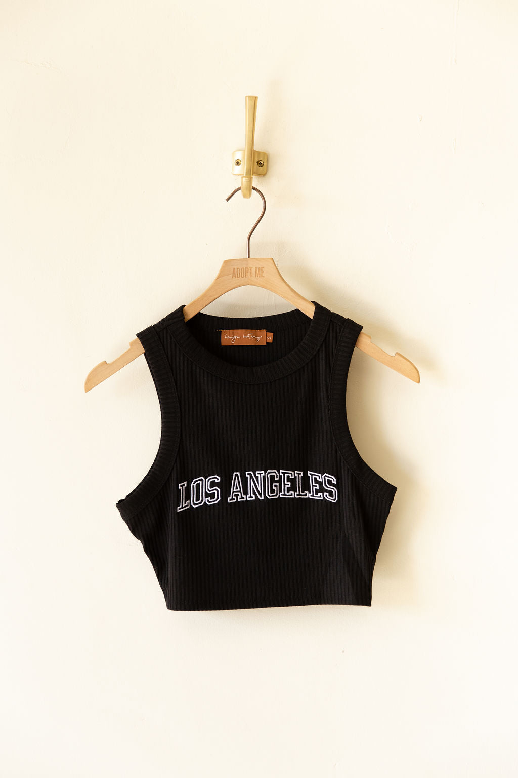 Los Angeles Sleeveless Knit Crop Top