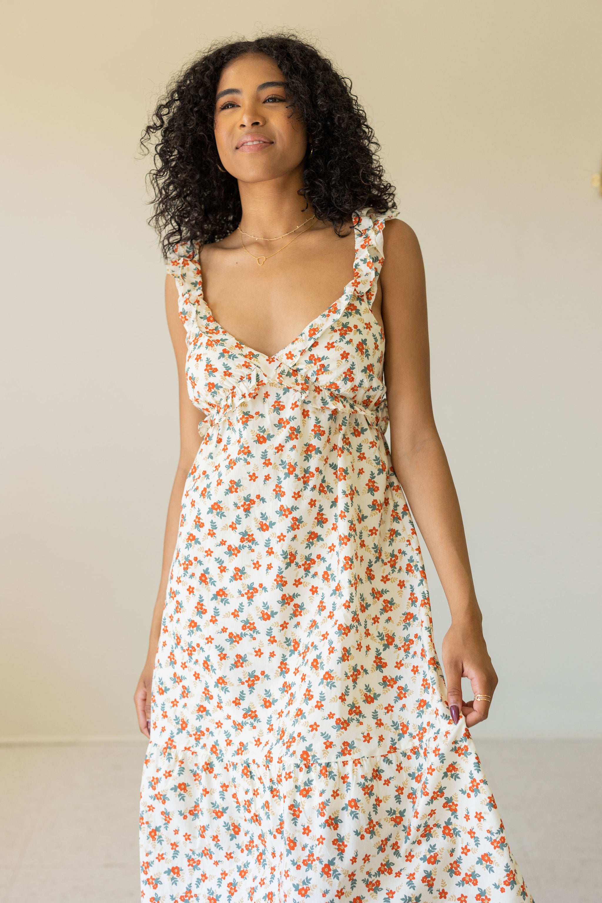 Walk Around Floral Midi Dress by For Good