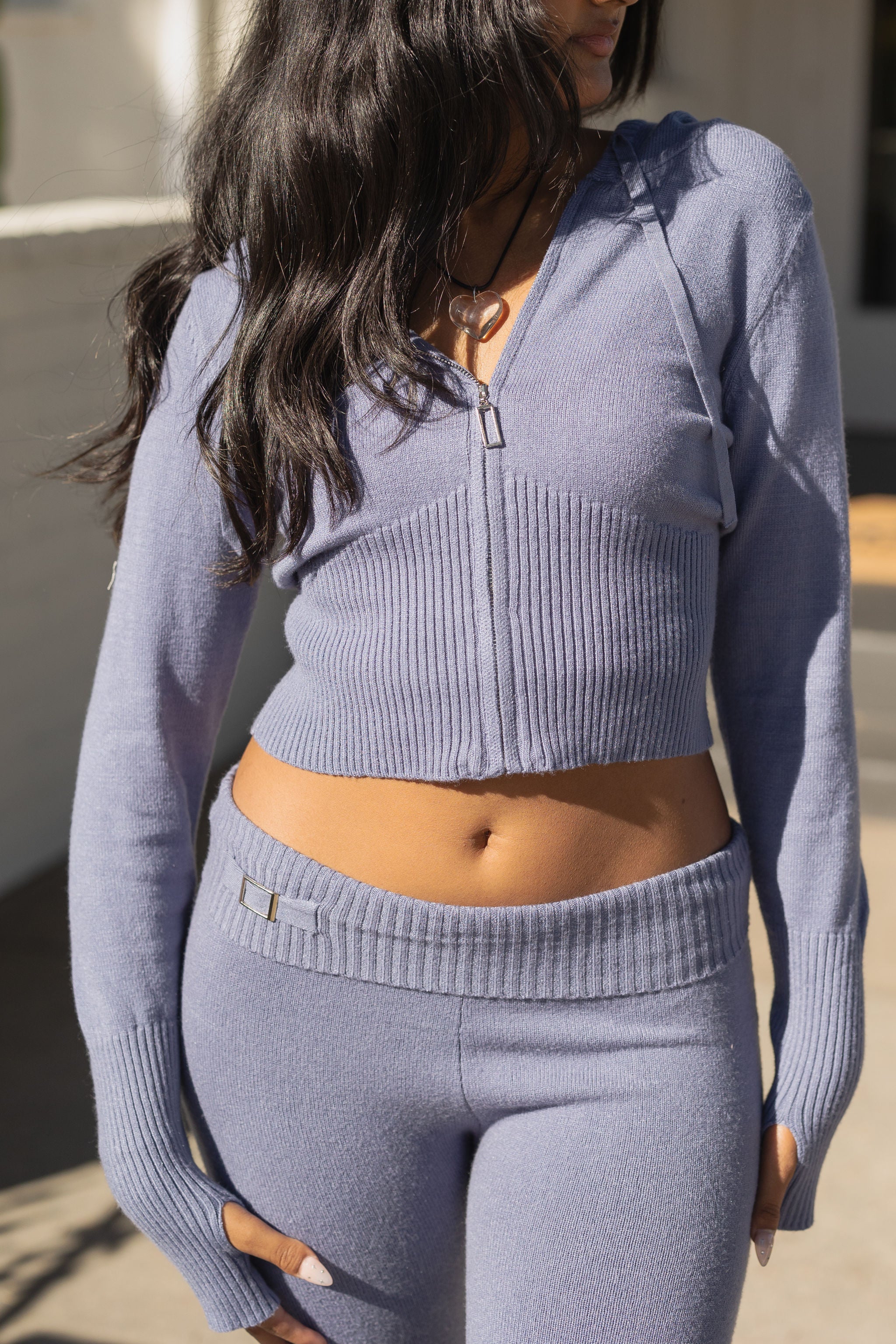 I'm Waiting Hooded Crop Sweater