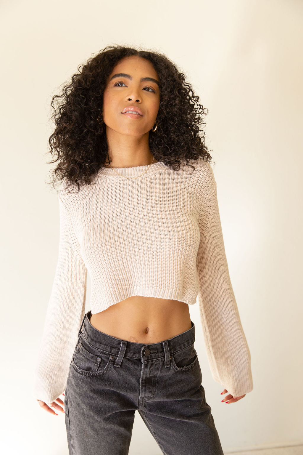 Giving In Crop Sweater