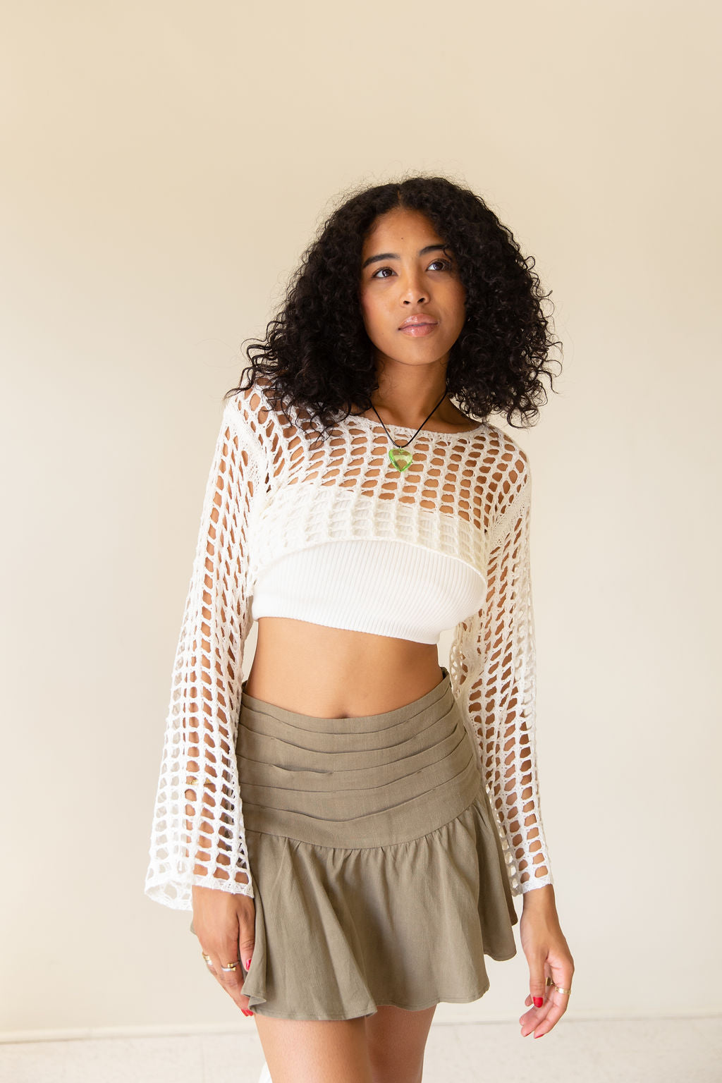 Always Listening Crochet Super Crop Sweater
