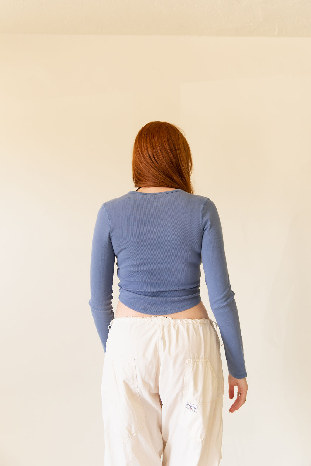 Blue Henley Long Sleeve Tee