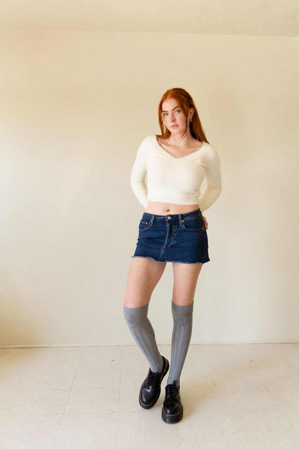 My Way Fuzzy Crop Sweater