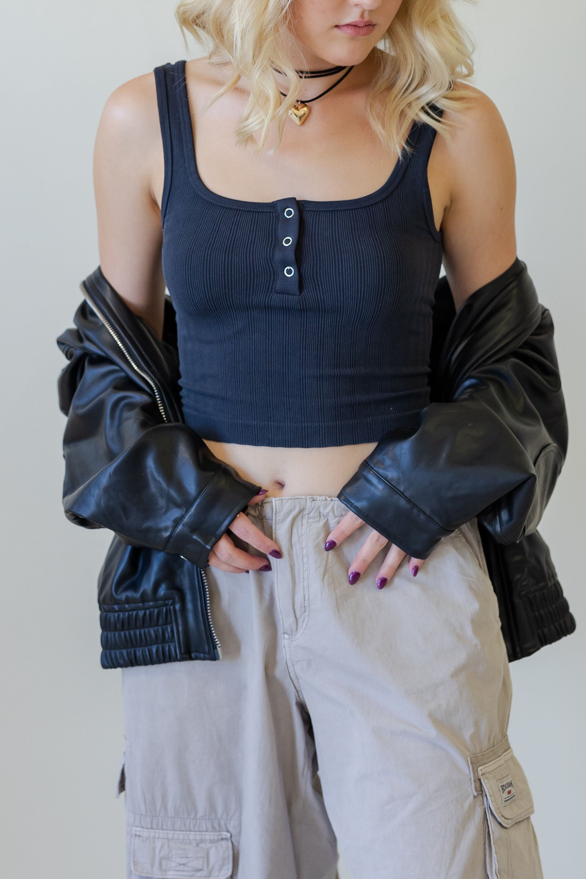 Black Sleeveless Crop Top