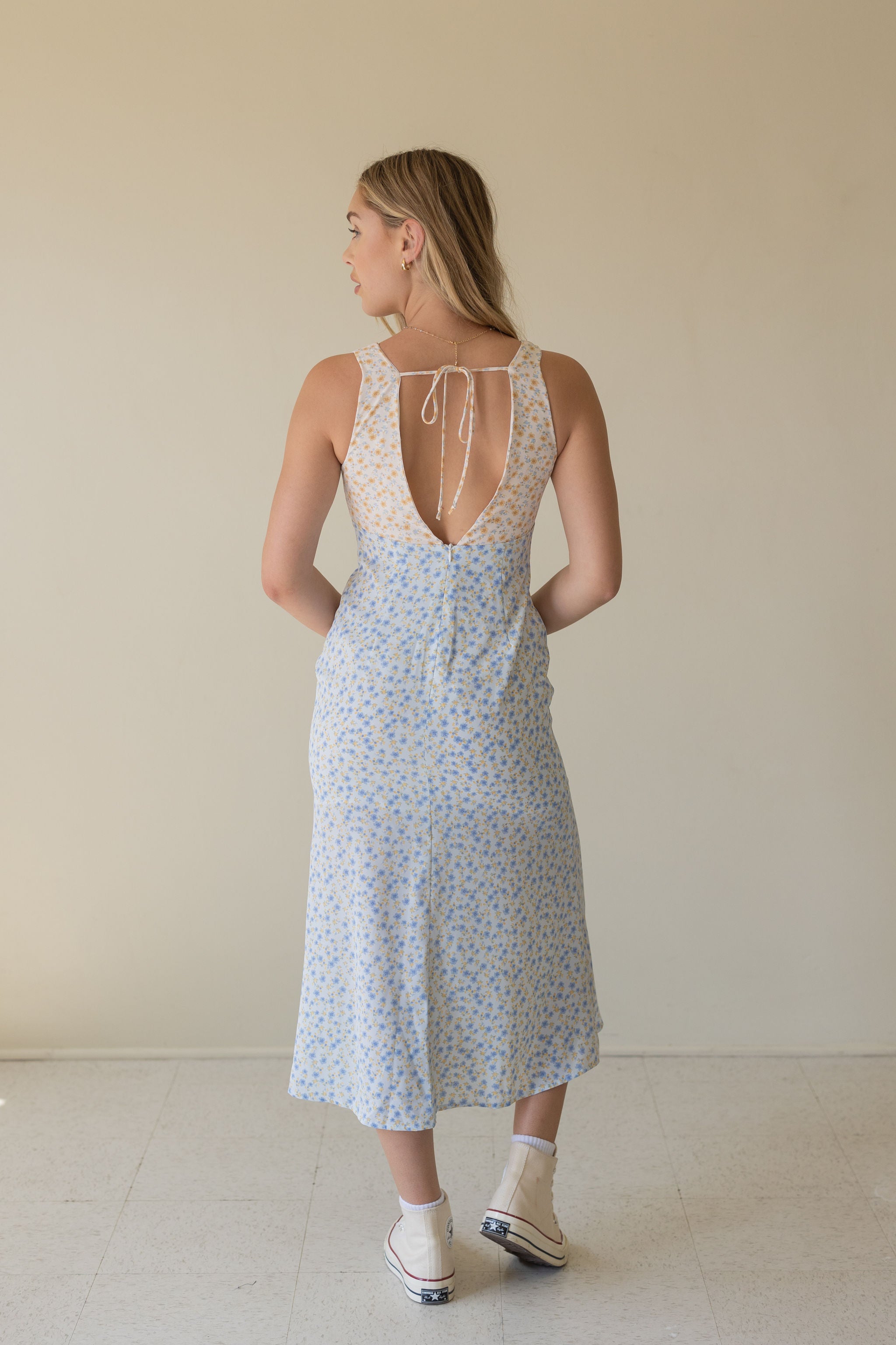 Keep Waiting Floral Midi Dress