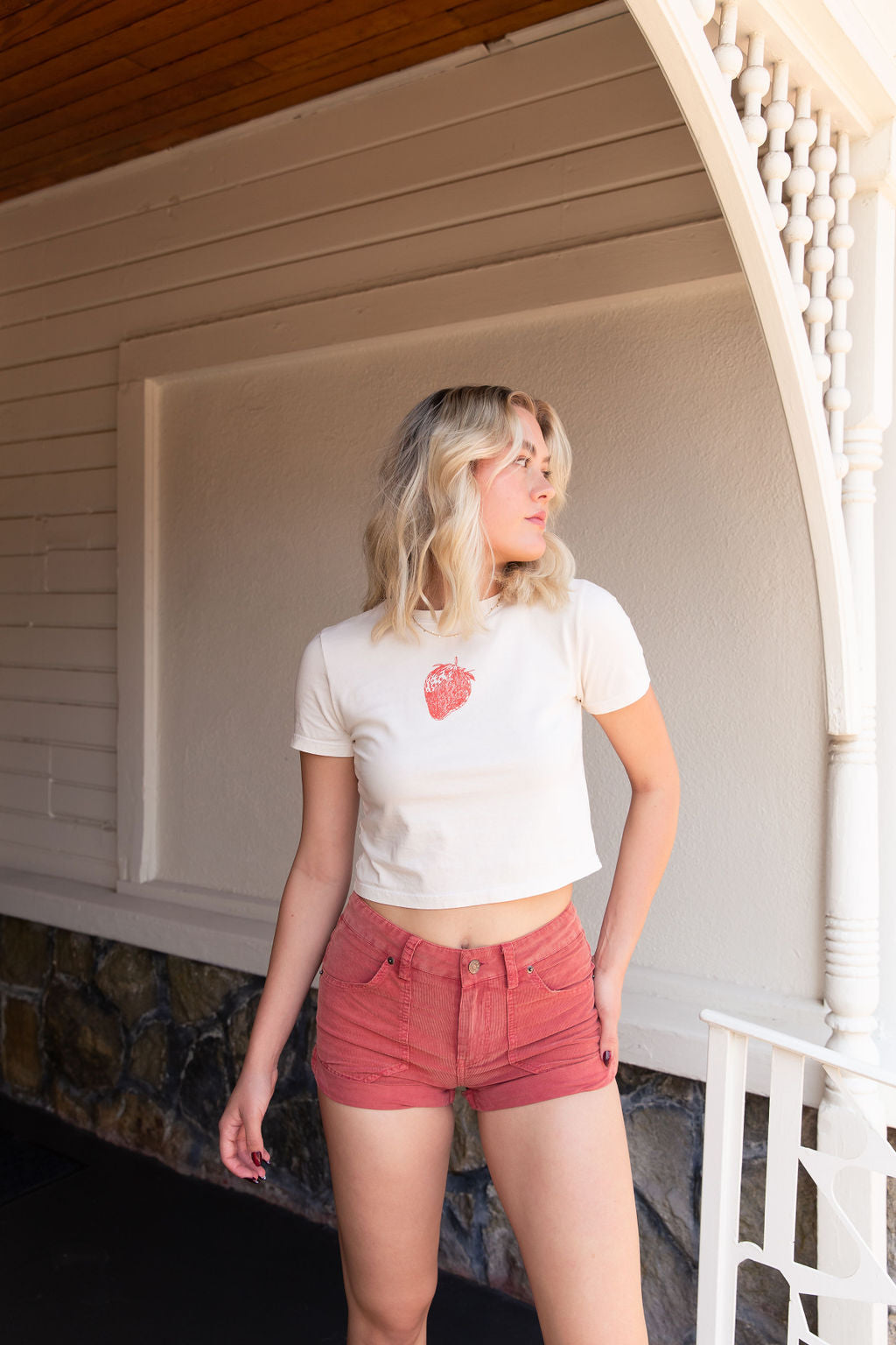 Red Corduroy Shorts