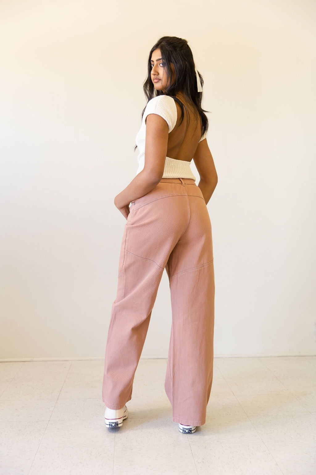 Perfect Time Contrast Stitch Pants by For Good