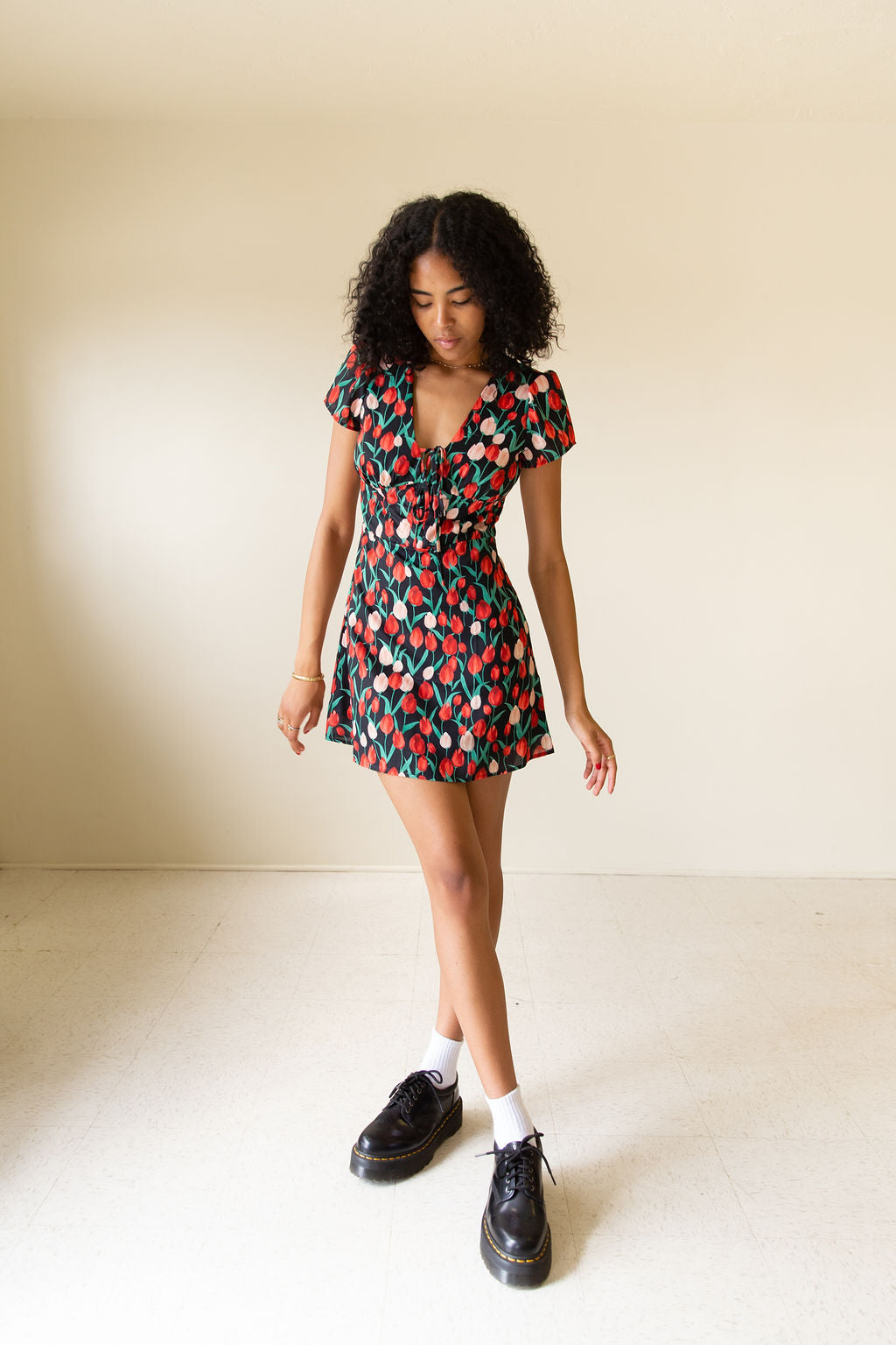 Feeling Pretty Short Sleeve Floral Dress by For Good