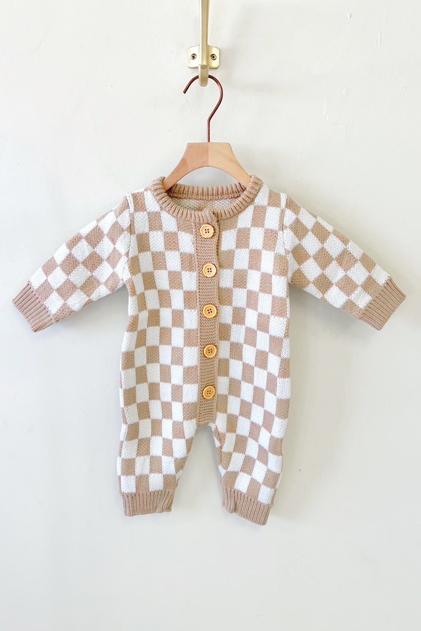 Checkered Knit Kids Jumpsuit