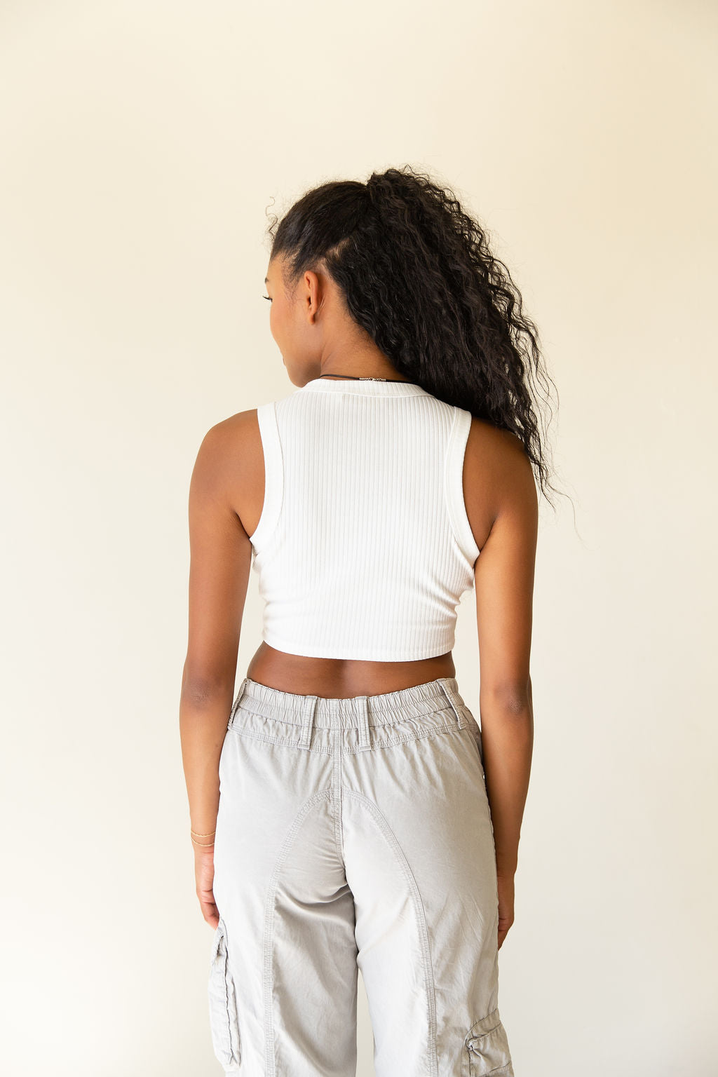 Los Angeles Sleeveless Knit Crop Top