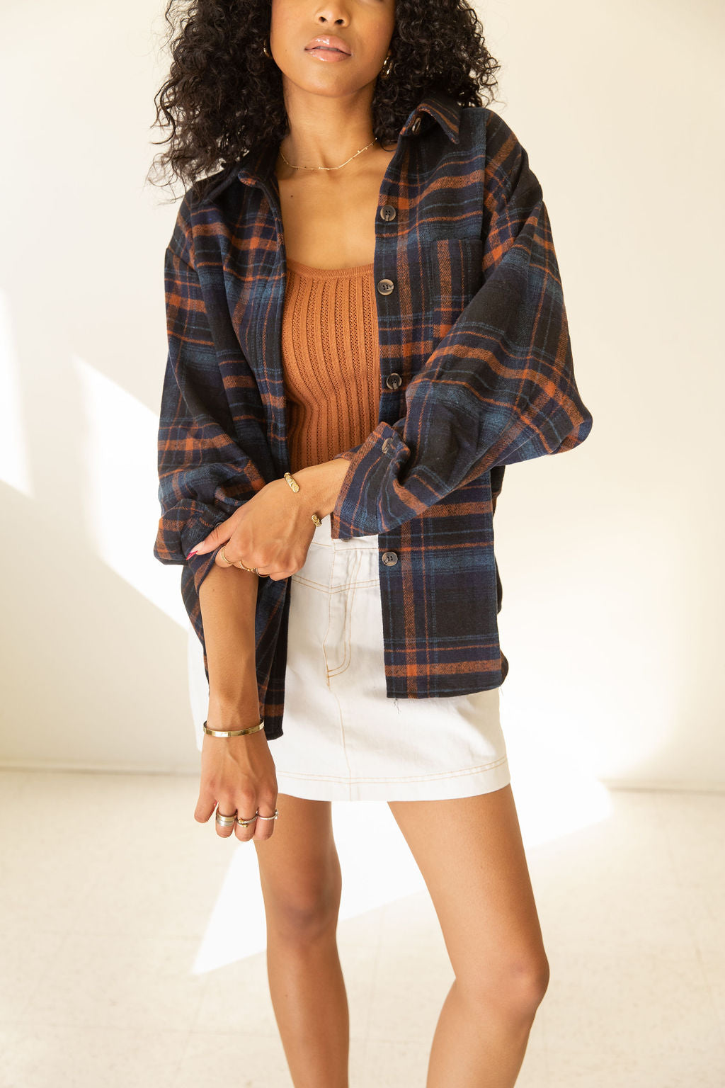 Leaving Now Flannel Shacket by For Good