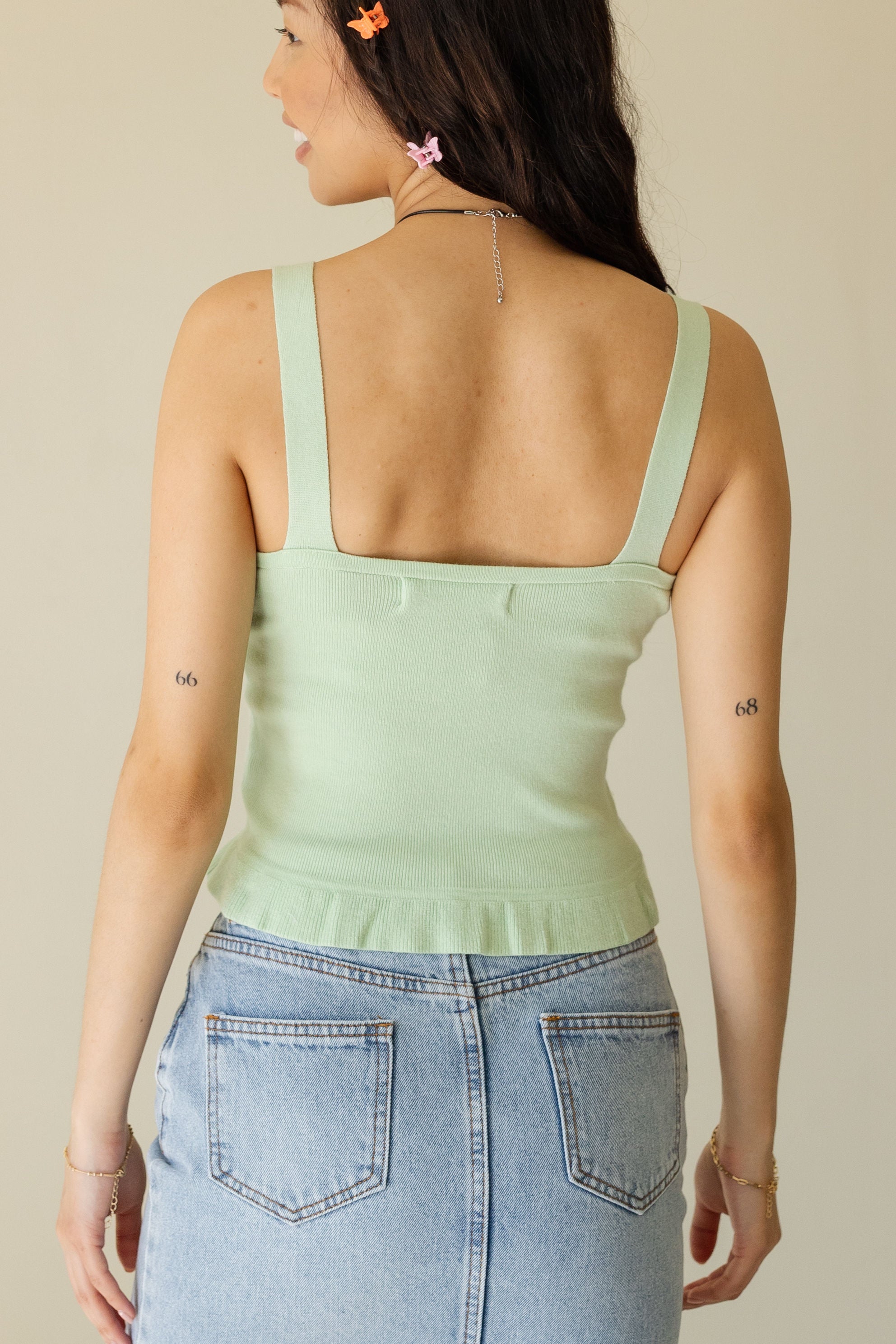 Ask Me Sleeveless Knit Top