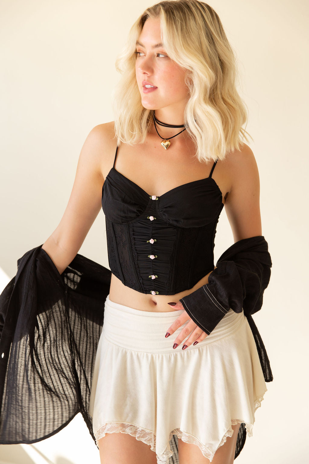 Black Cami Corset Top