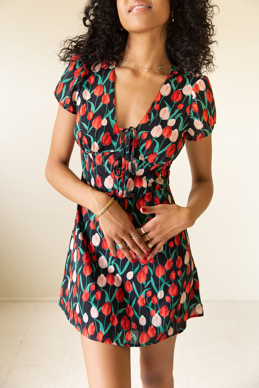 Feeling Pretty Short Sleeve Floral Dress by For Good
