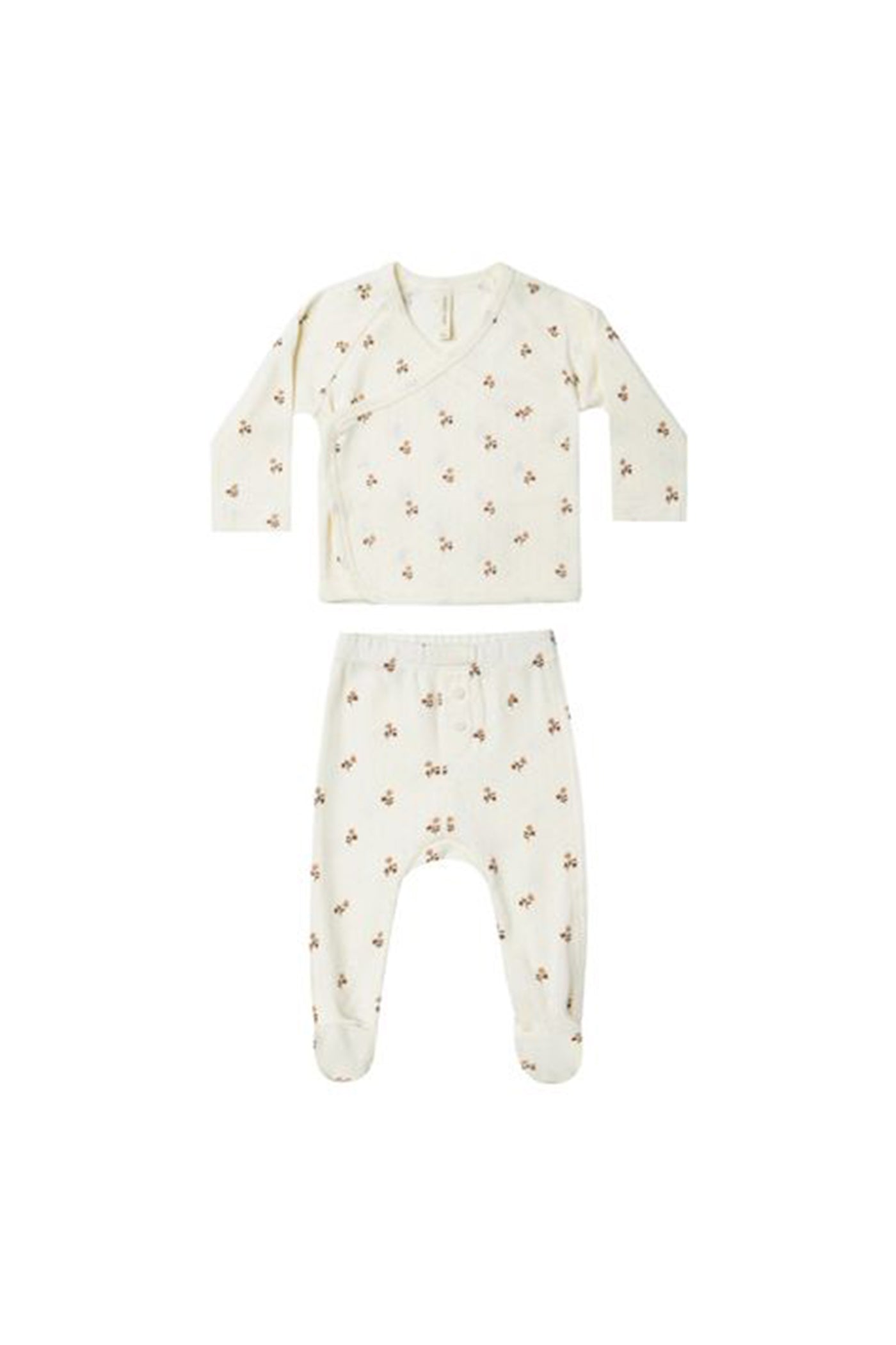 Wrap Top & Footed Pant Set by Quincy Mae