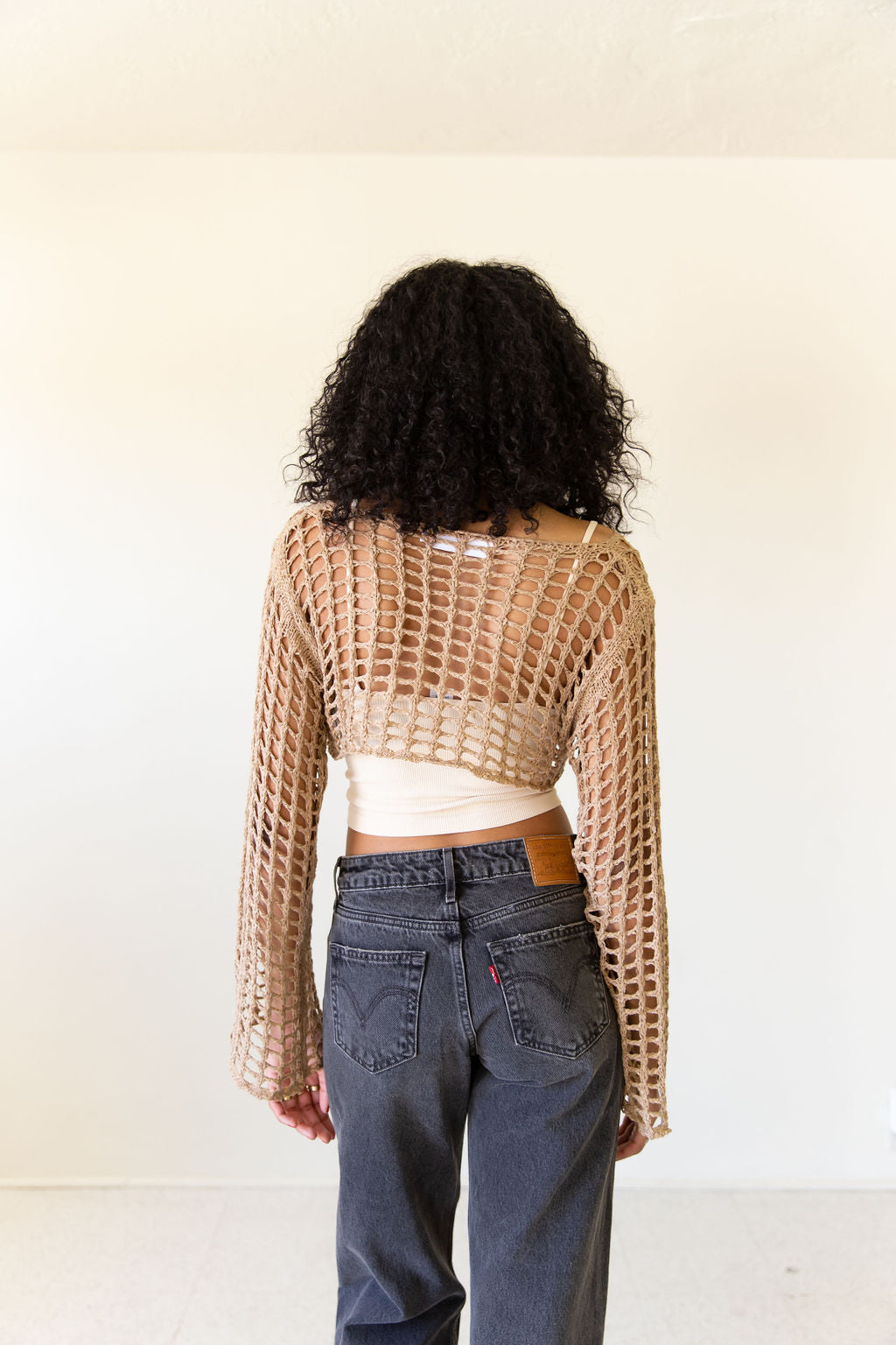 Always Listening Crochet Super Crop Sweater
