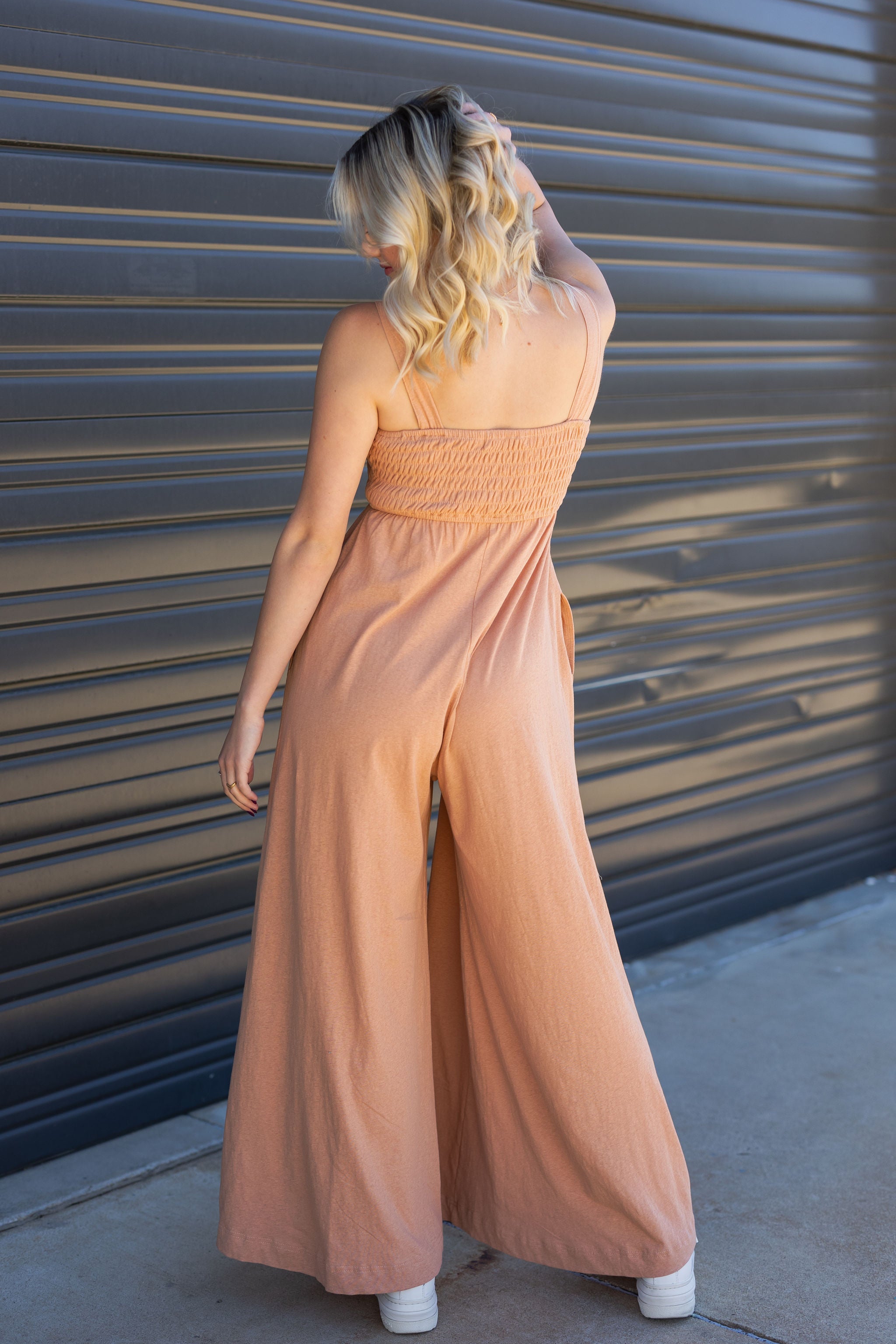 Salmon  Sleeveless Jumpsuit 