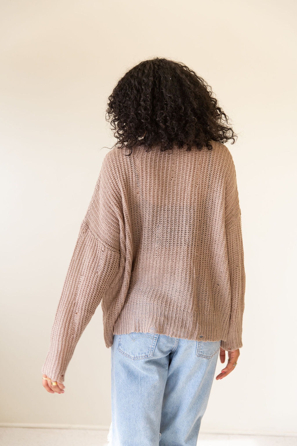 Always Smiling Distress Knit Sweater by For Good